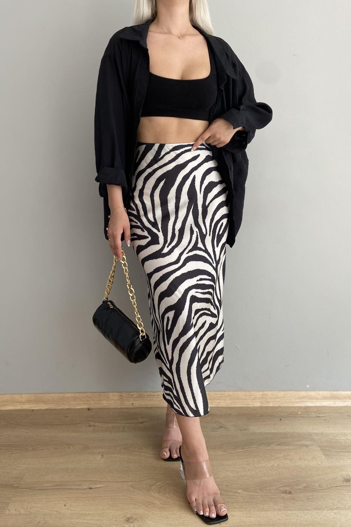 ZEBRA DESEN SATEN ETEK