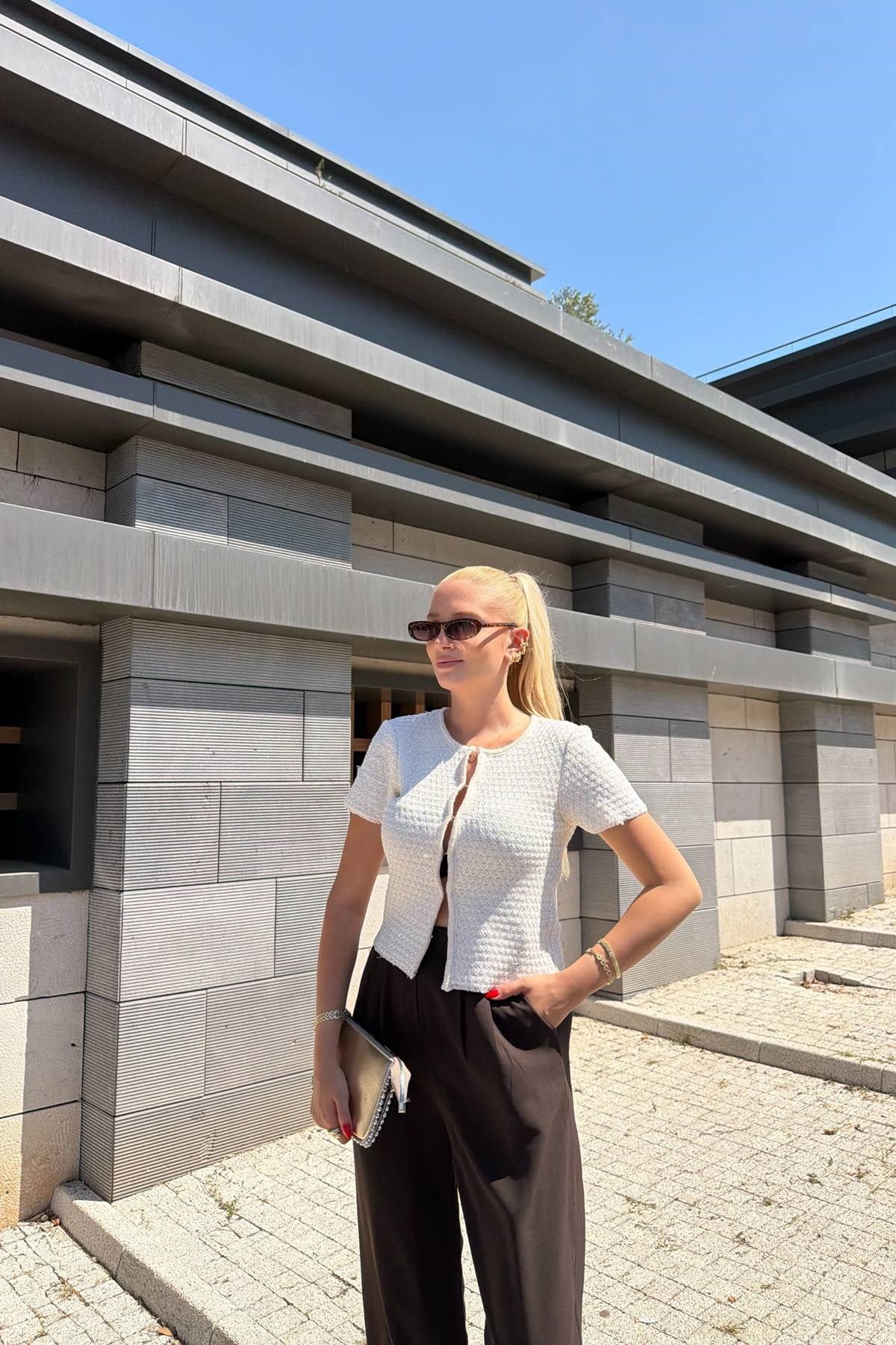 PULLU METALİK İP TRIKO HIRKA