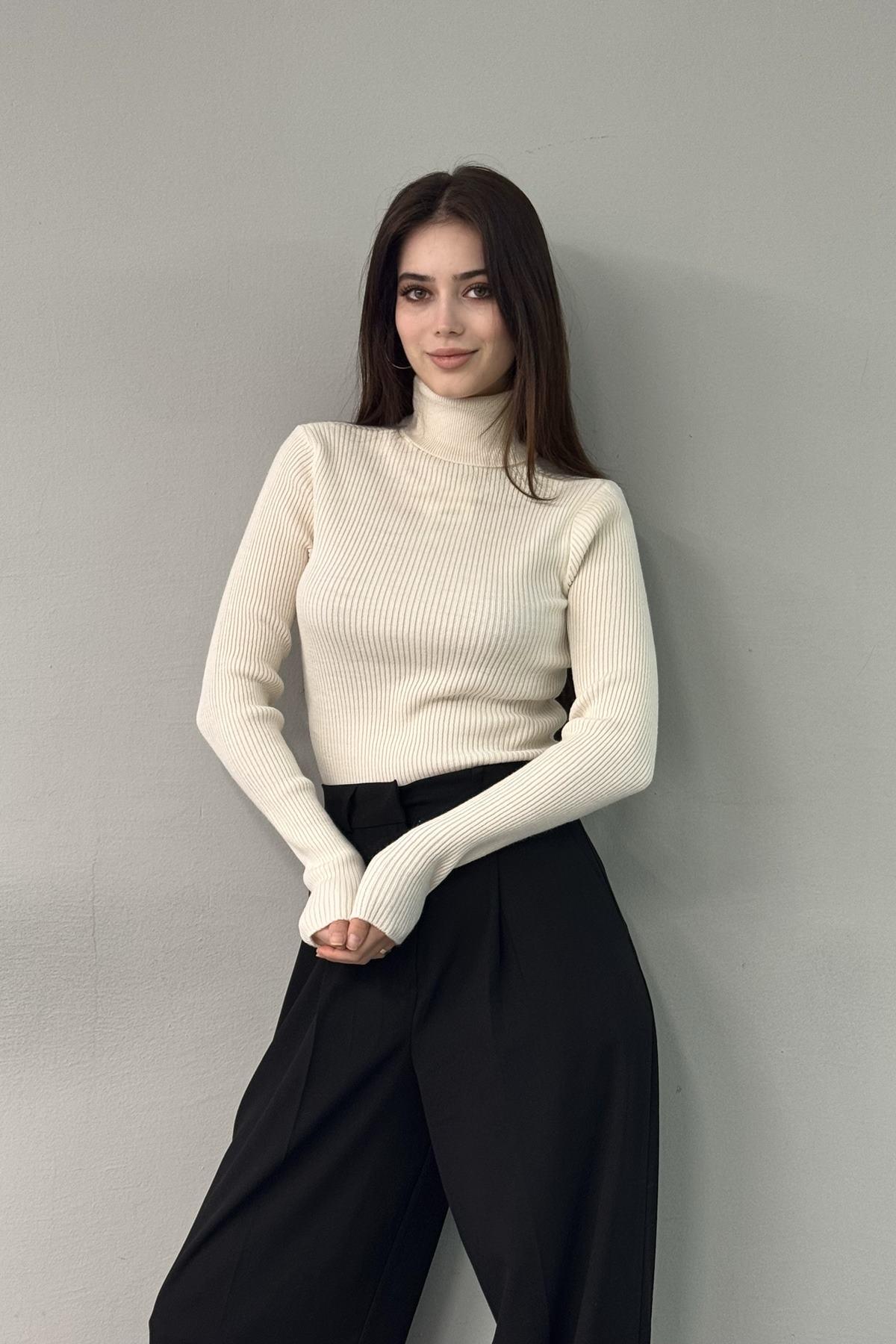 BALIKÇI YAKA FİTİLİ TRIKO KAZAK