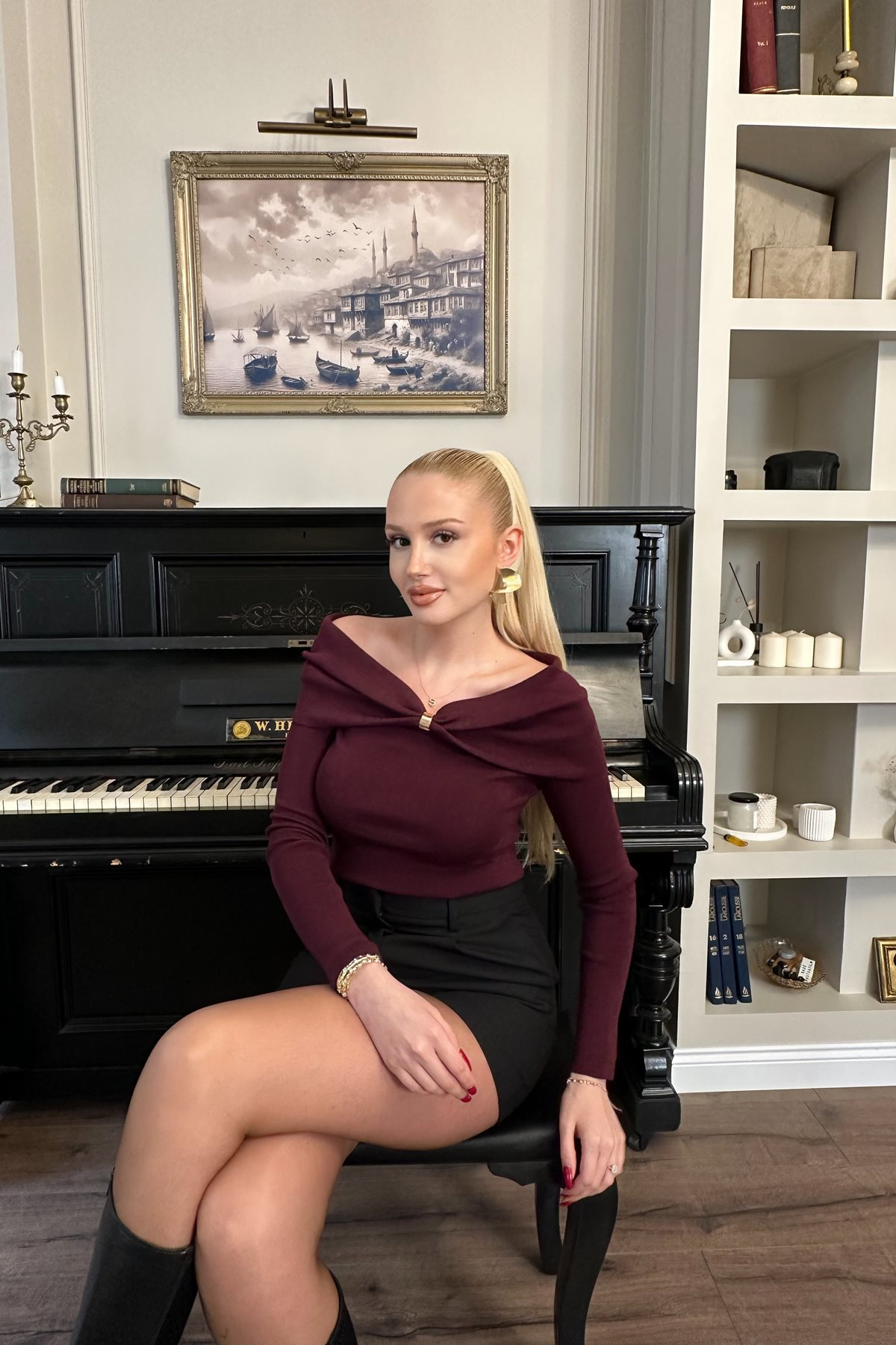 BARDOT YAKA AKSESUARLI TRIKO KAZAK