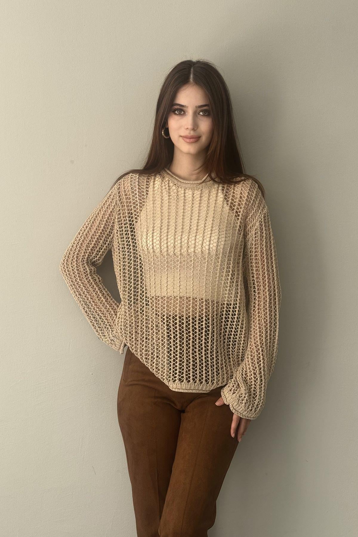 BİSİKLET YAKA AJURLU TRIKO