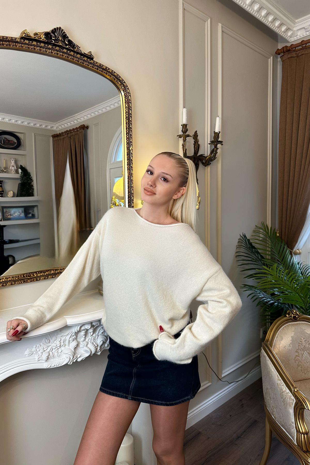 KAYIK YAKA YUMUŞAK DOKULU KAZAK