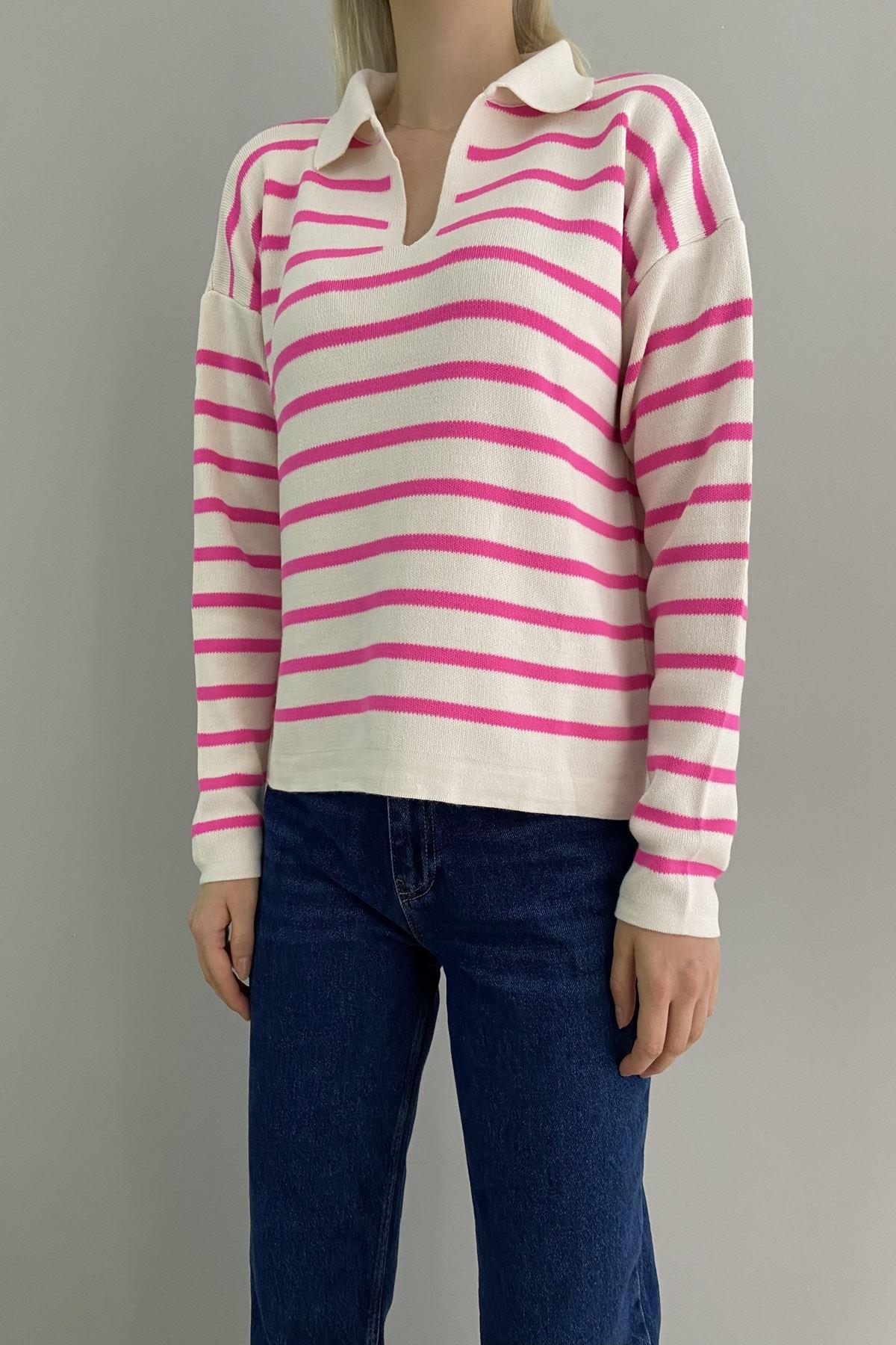 POLO YAKA ÇİZGİLİ TRIKO