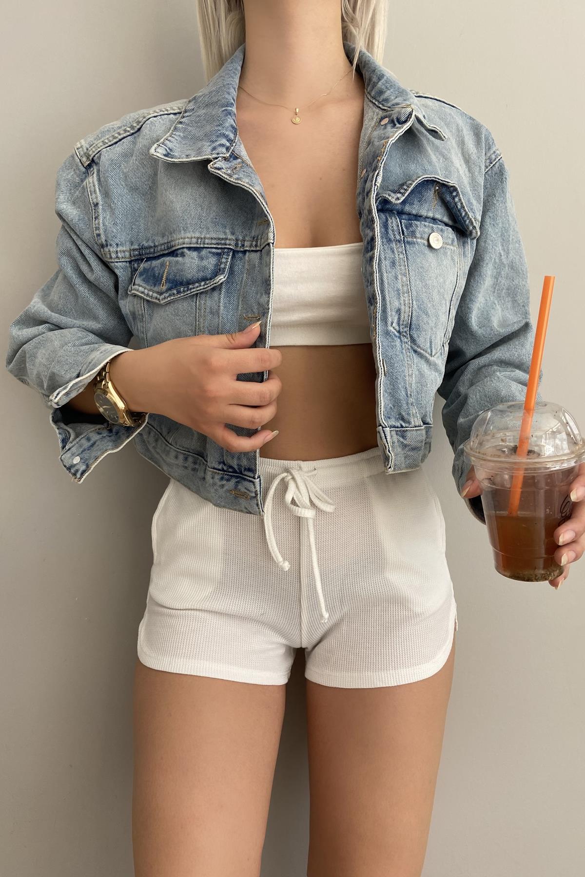 TİNT YIKAMA CROP KOT MONT