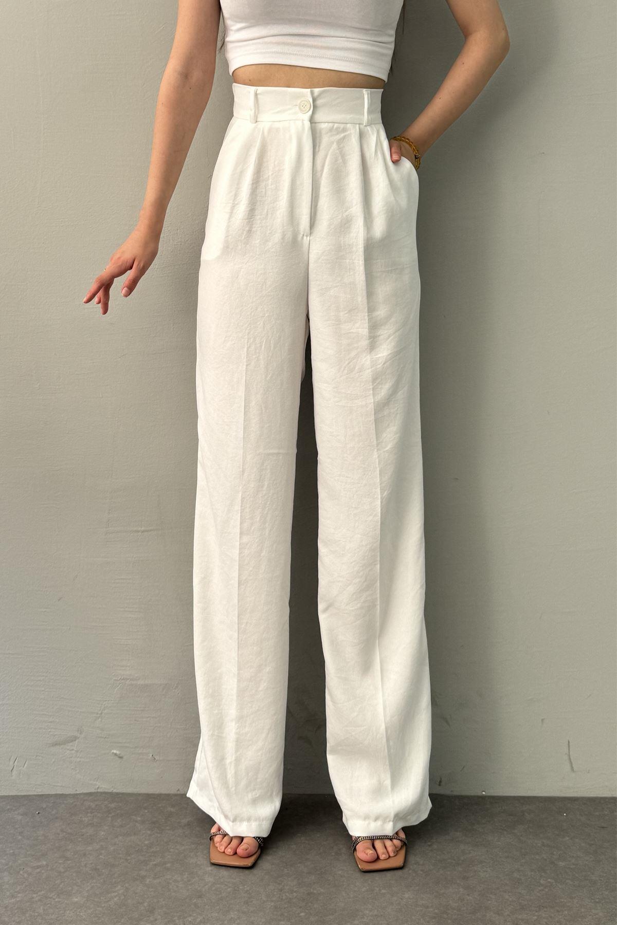 BEL ARKA LASTİK DETAYLI PANTOLON