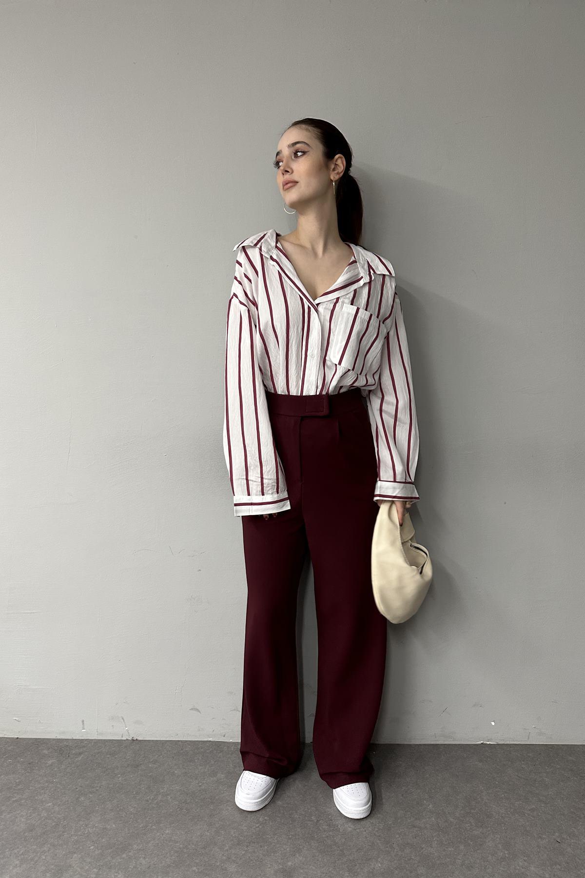 BELİ CIRT DETAYLI PALAZZO PANTOLON