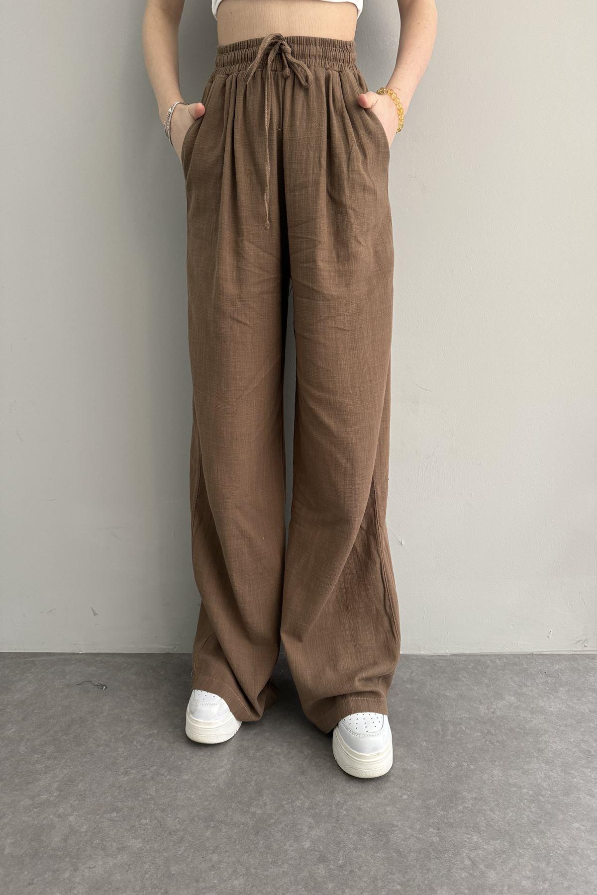 BELİ LASTİK DETAYLI PANTOLON