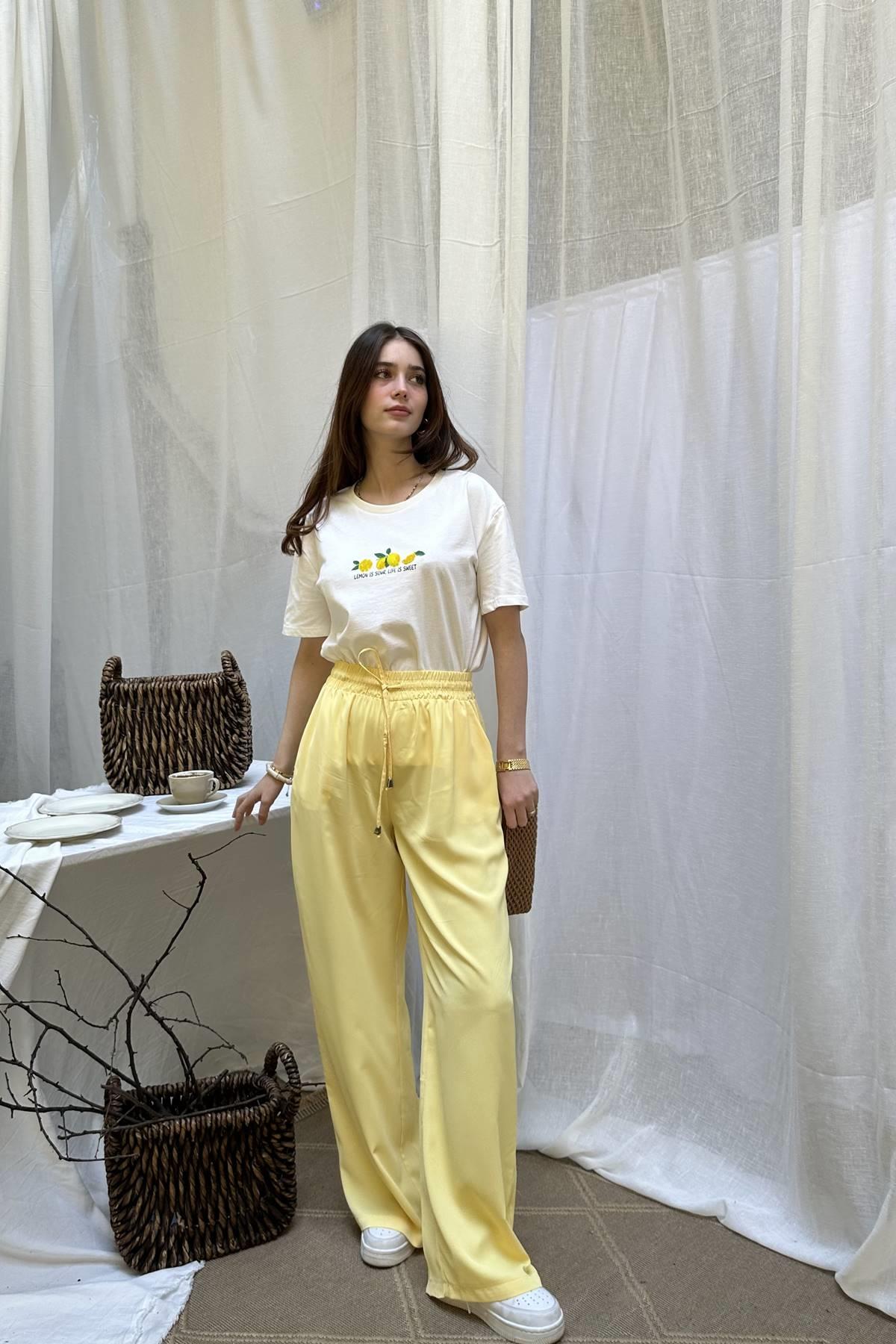 BELİ LASTİKLİ BOL PANTALON