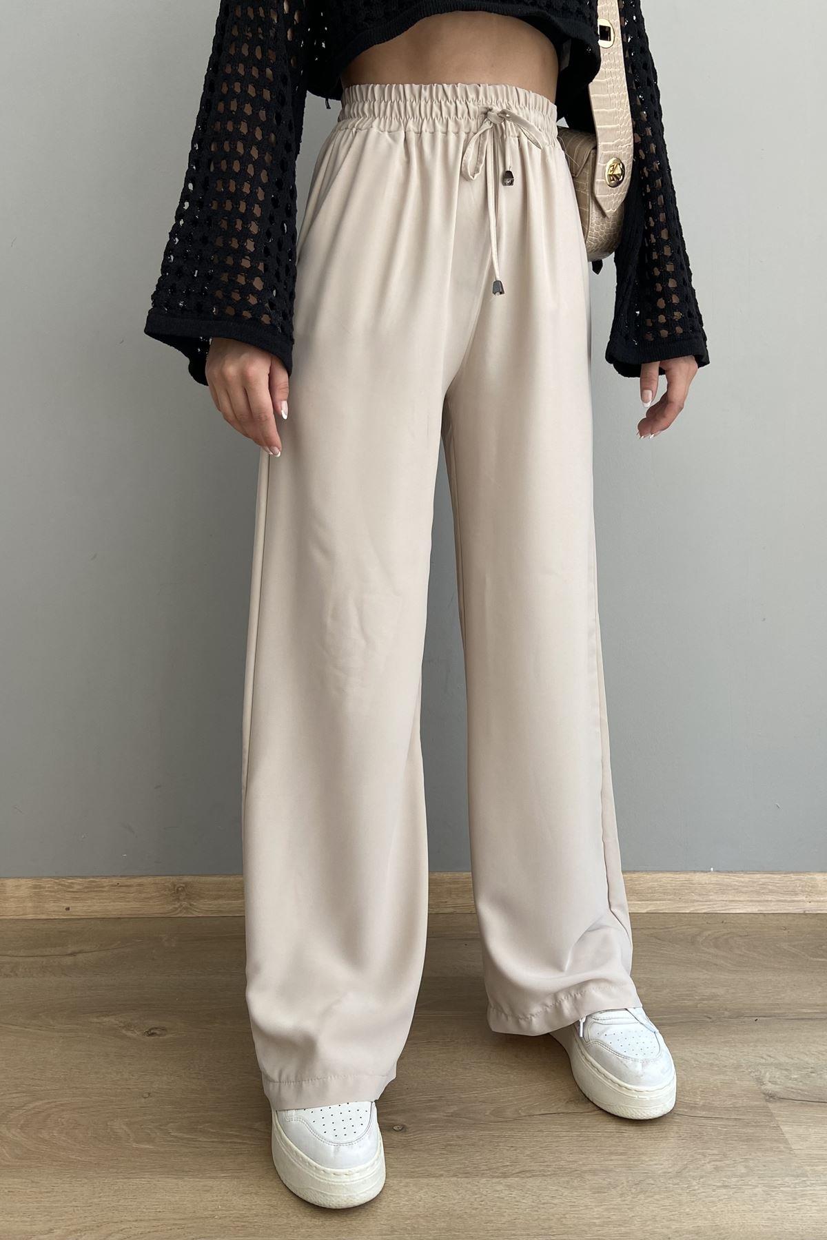 BELİ LASTİKLİ BOL PANTALON