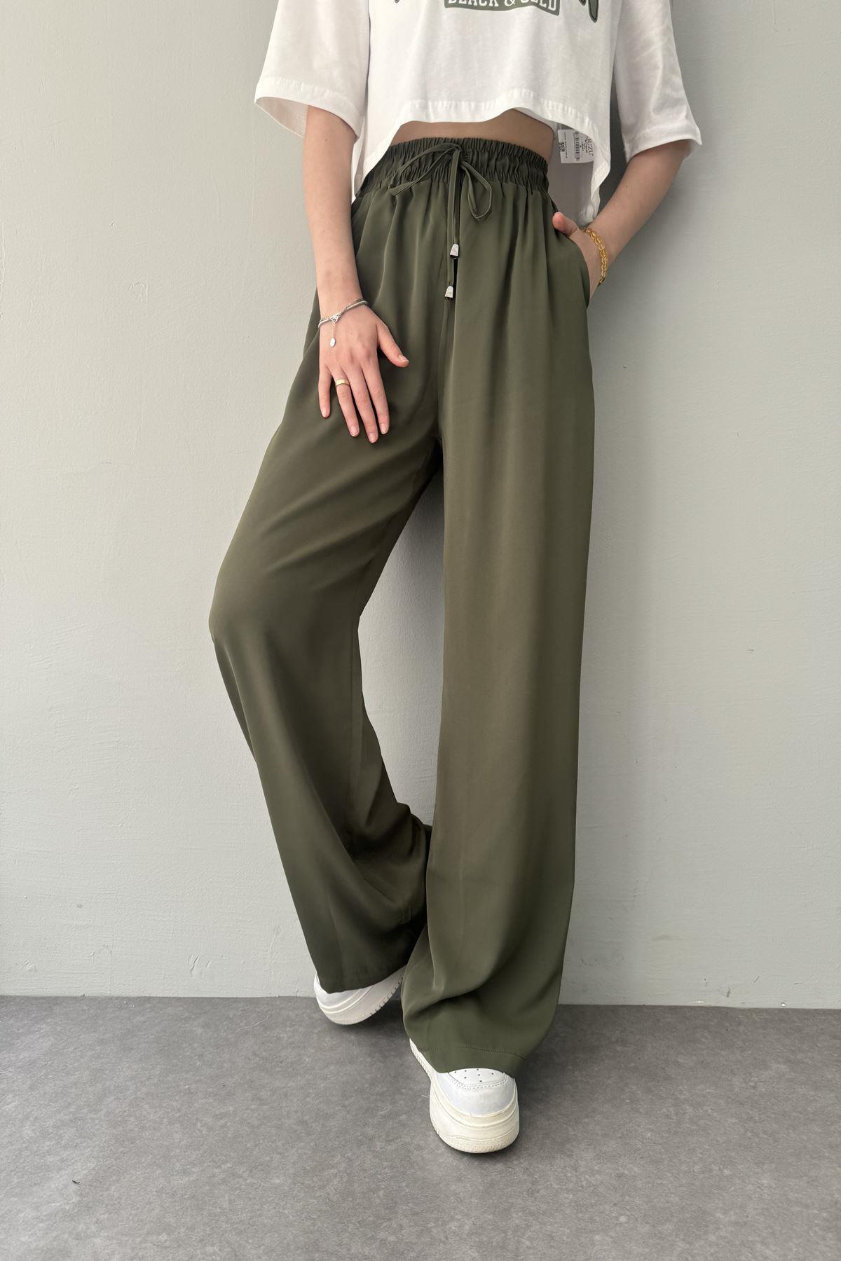 BELİ LASTİKLİ BOL PANTALON