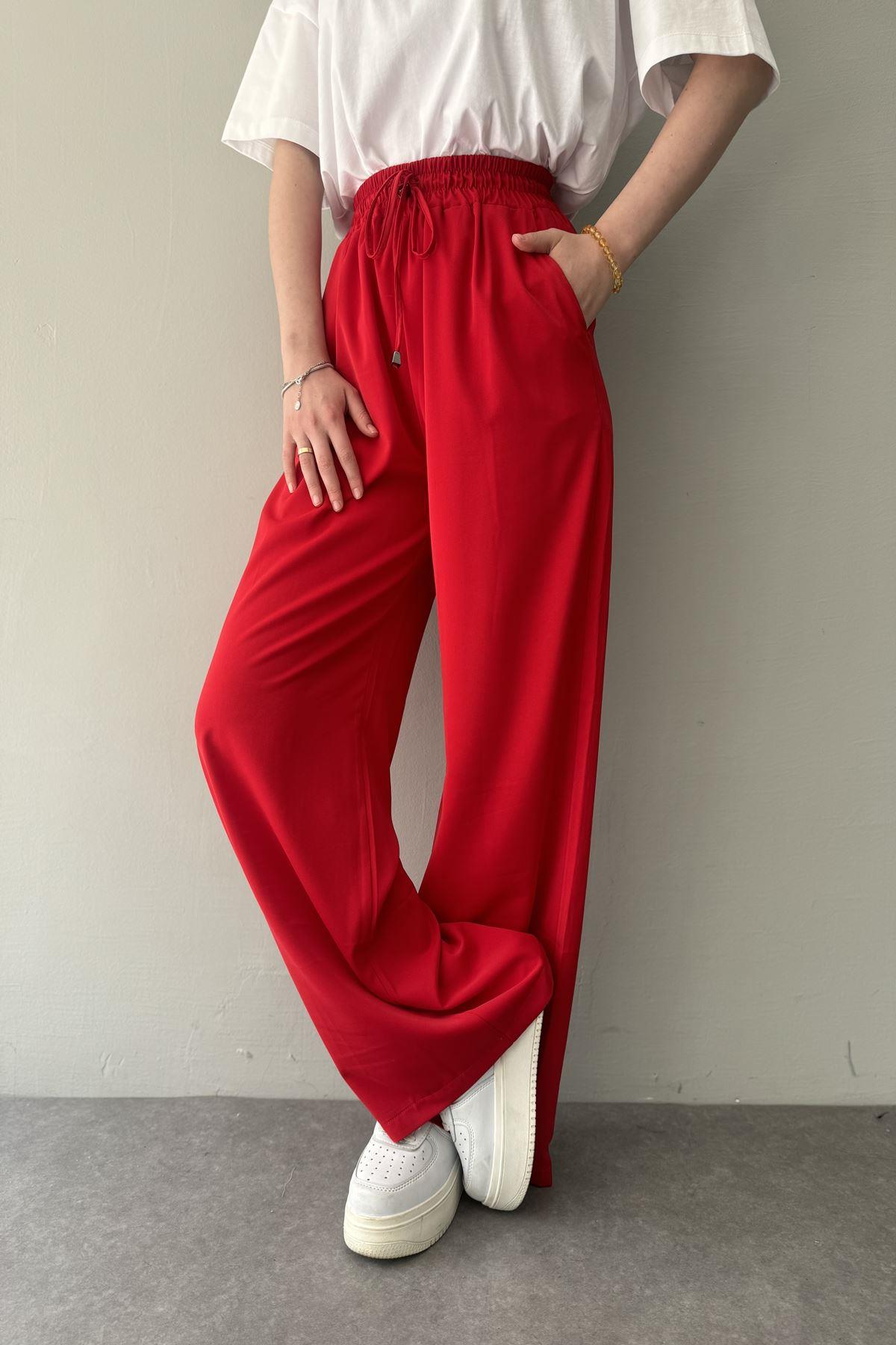 BELİ LASTİKLİ BOL PANTALON
