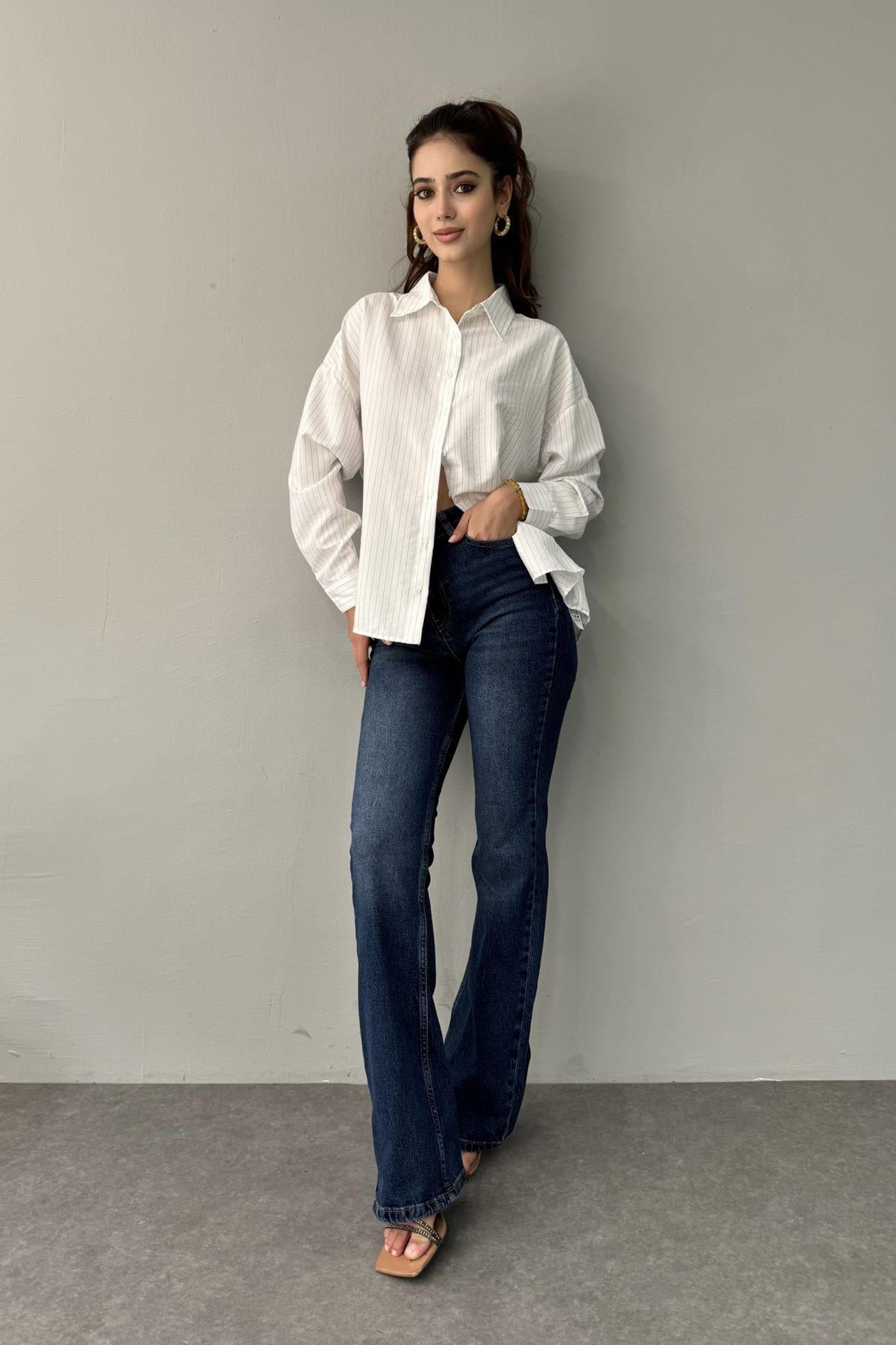 COMFORT LİKRA FLARE KOT PANTOLON