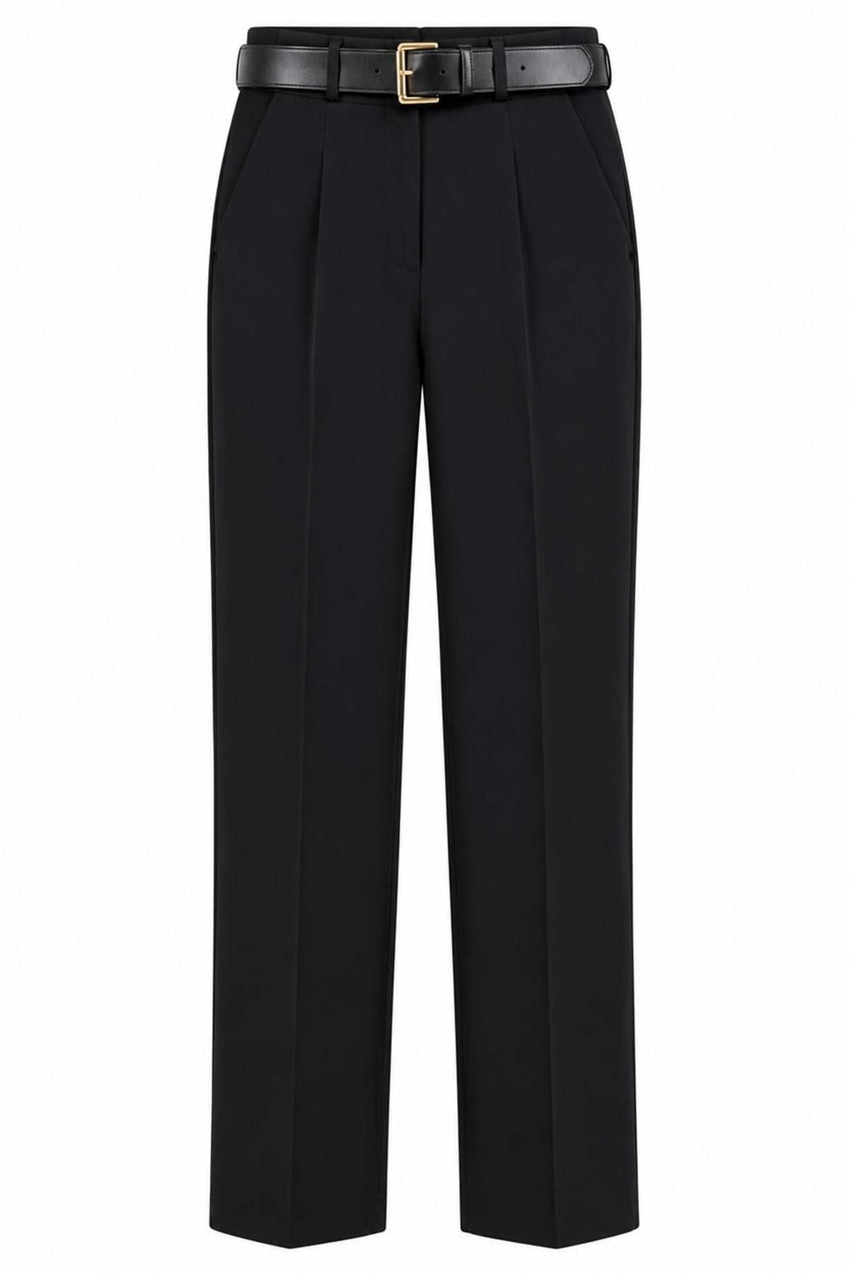 KEMERİ TEK PİLE DUBLE PAÇA PANTOLON