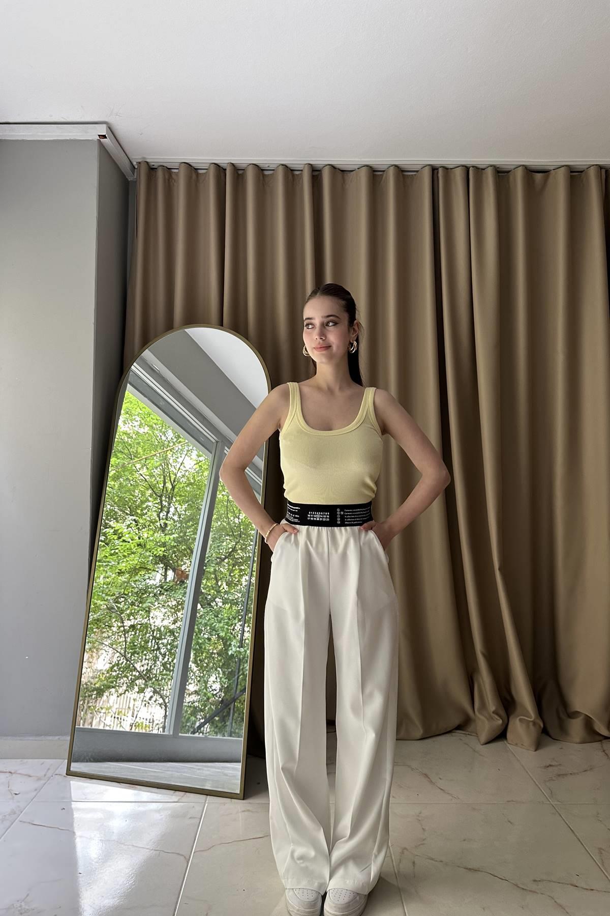 LASTİK DETAY PANTOLON