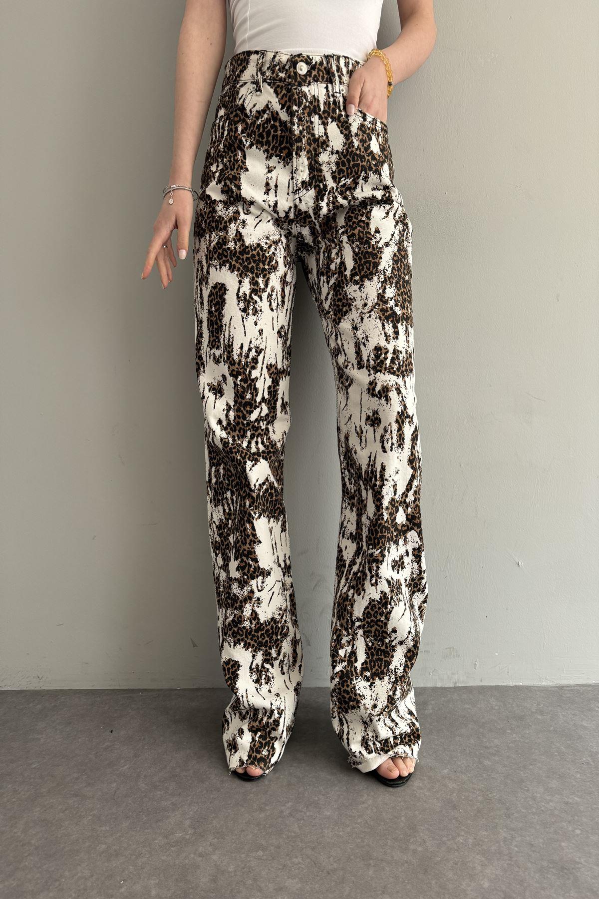 LEOPAR DESEN PANTOLON