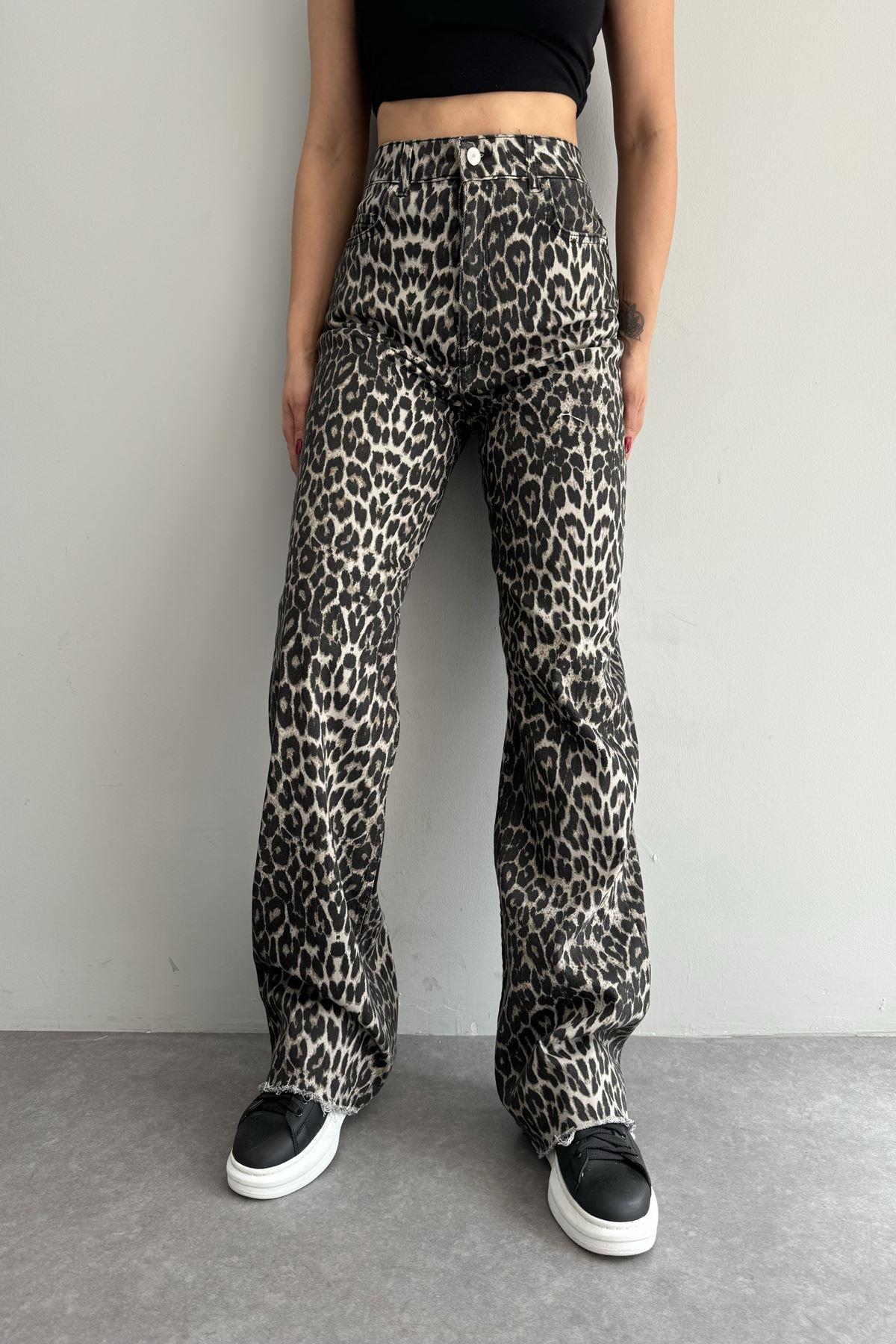 LEOPAR DESEN PANTOLON