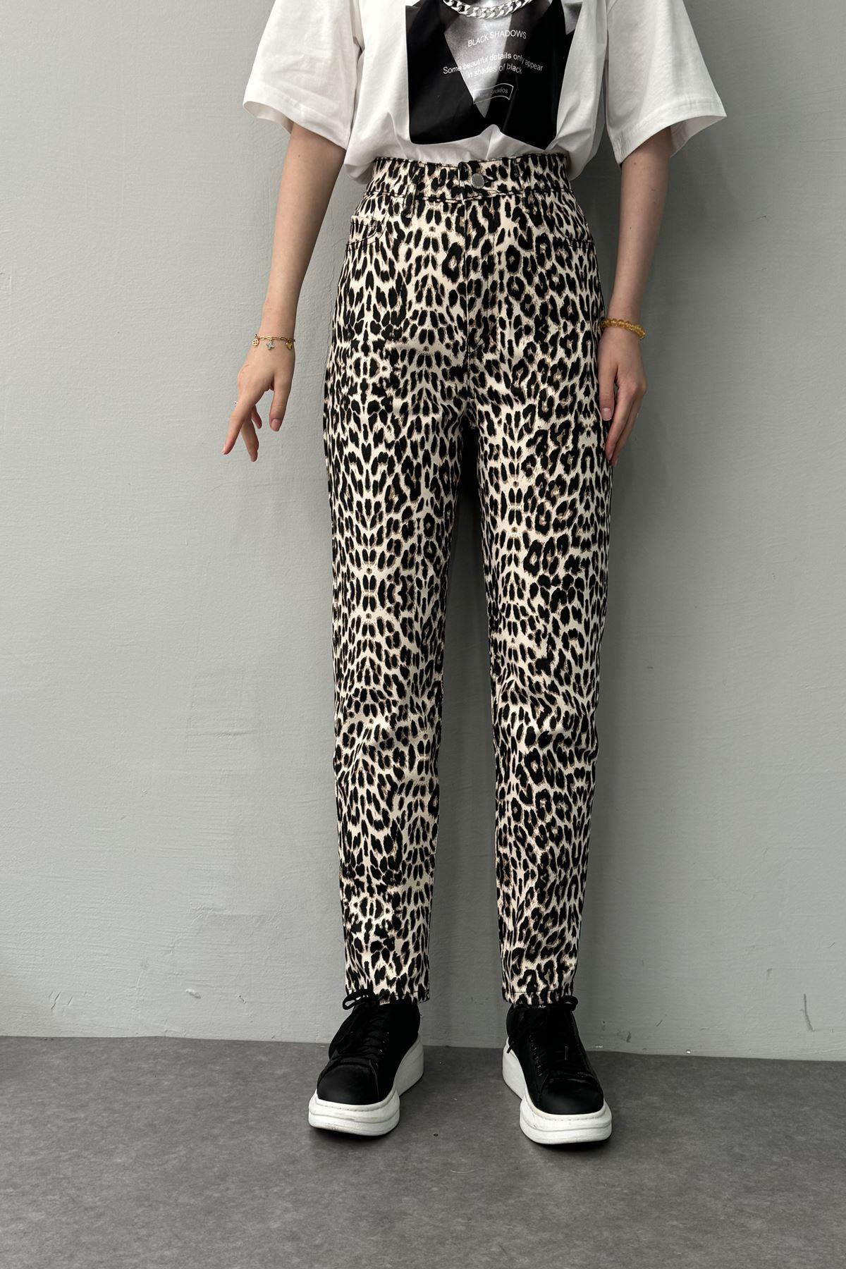 LEOPAR DESEN PANTOLON