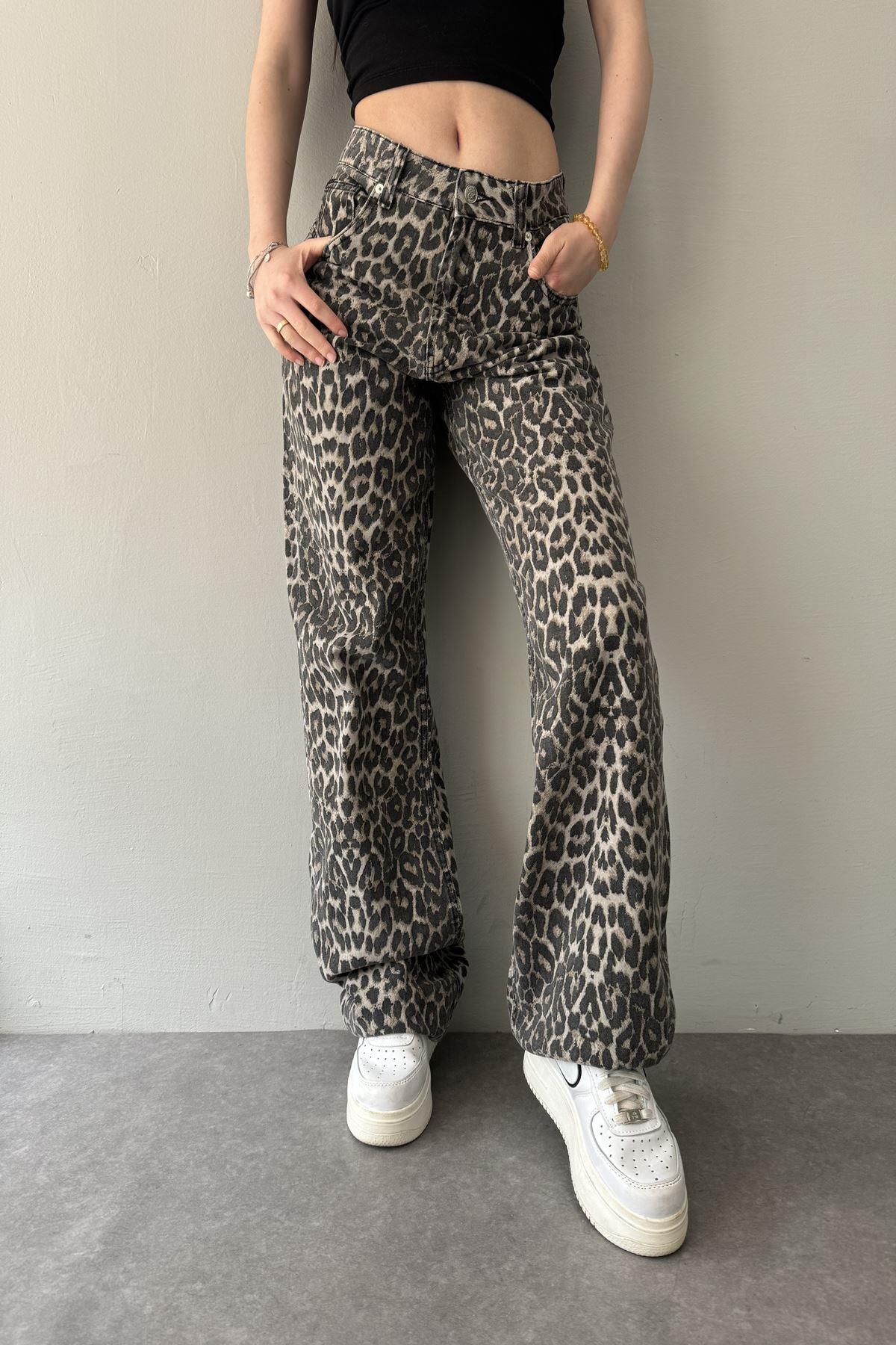 LEOPAR DESEN PANTOLON