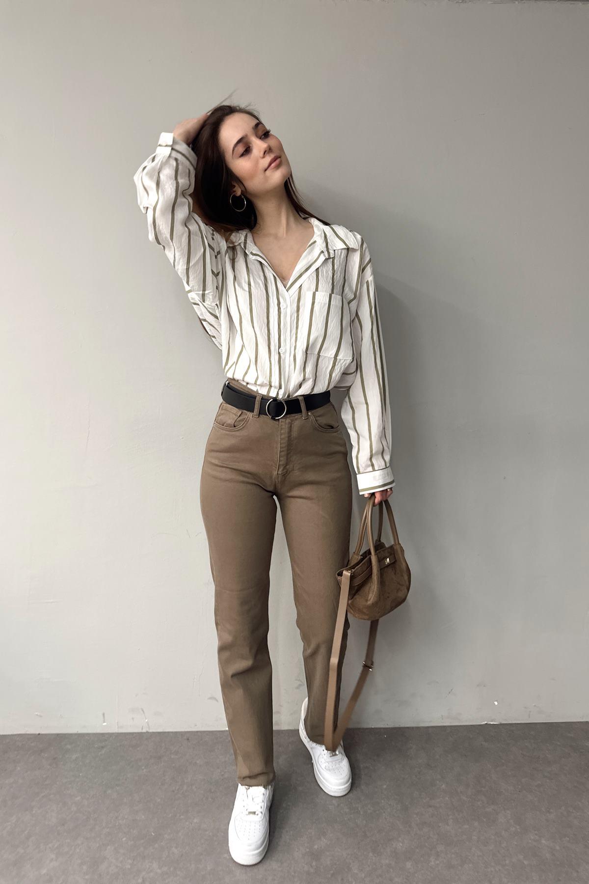 LİKRALI KEMERLI KOT PANTOLON
