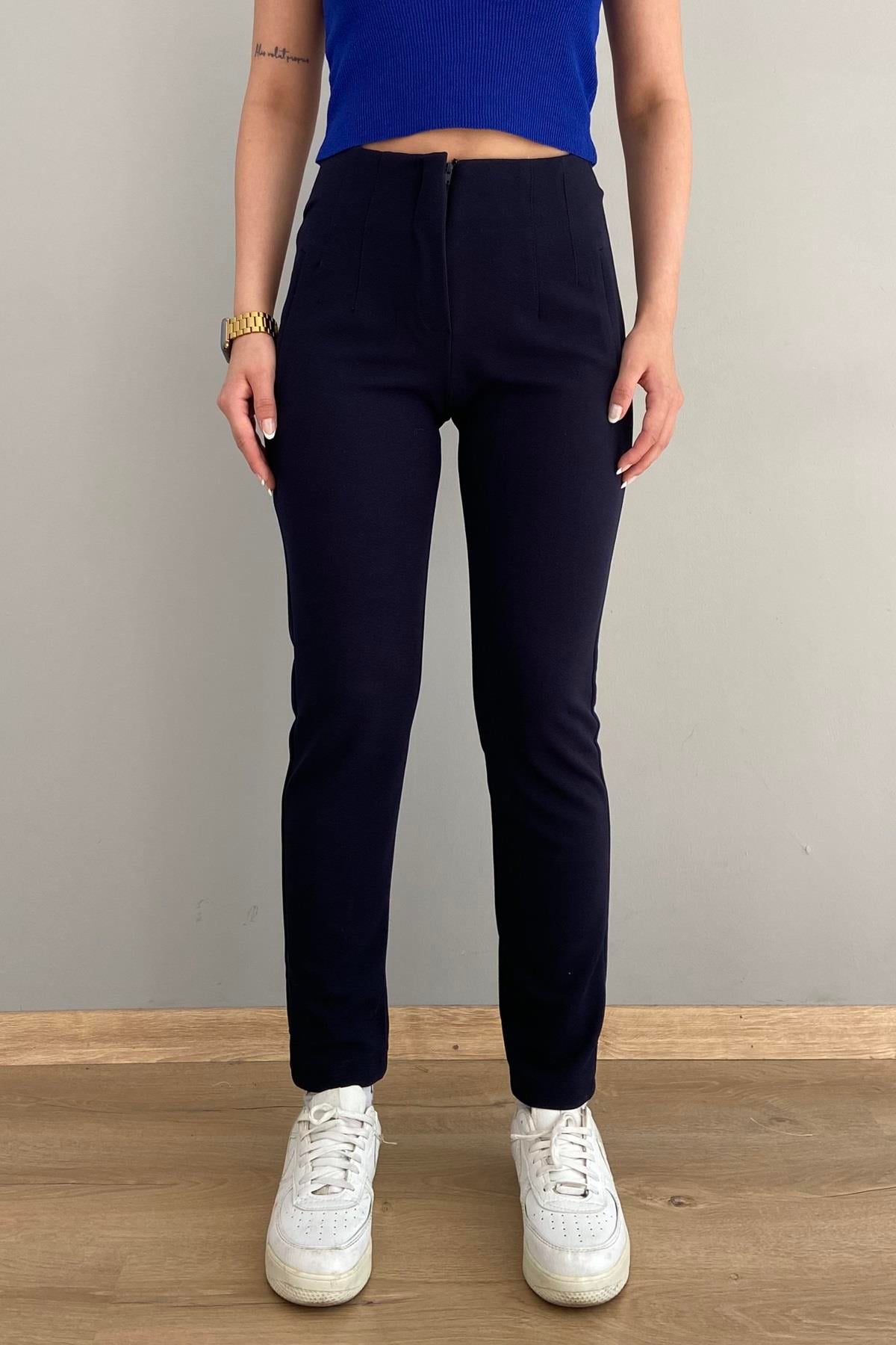 NERVÜRLÜ CREP FUL LİKRA PANTOLON