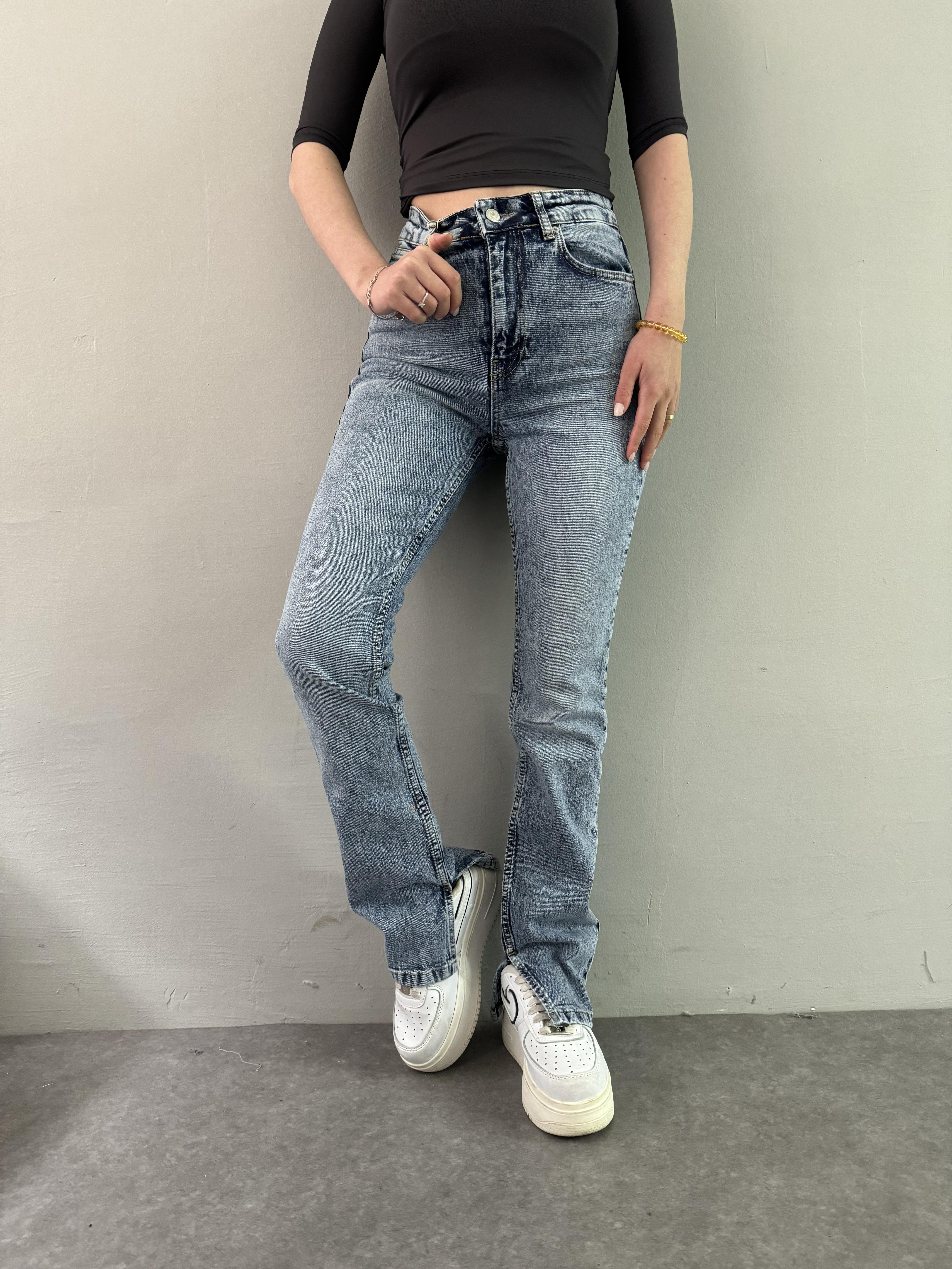 YIRTMAÇLI LİKRA BORU PAÇA PANTALON