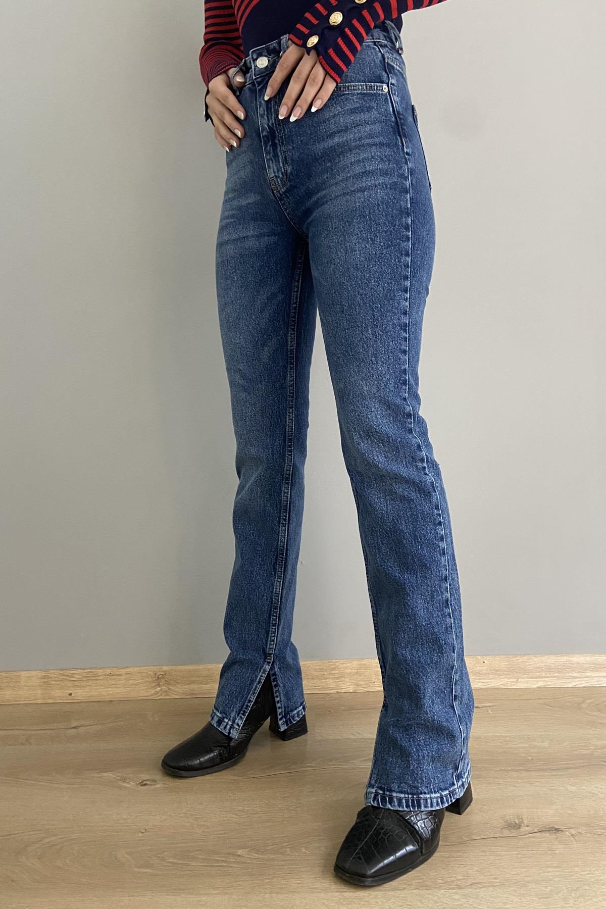 YIRTMAÇLI LİKRA BORU PAÇA PANTALON