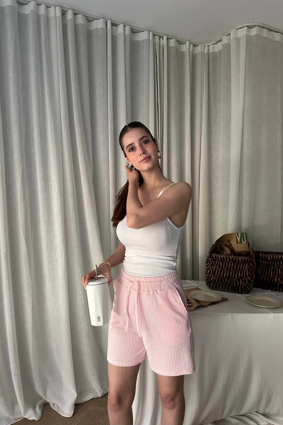 BEL BAĞCIKLI ÖRME ŞORT