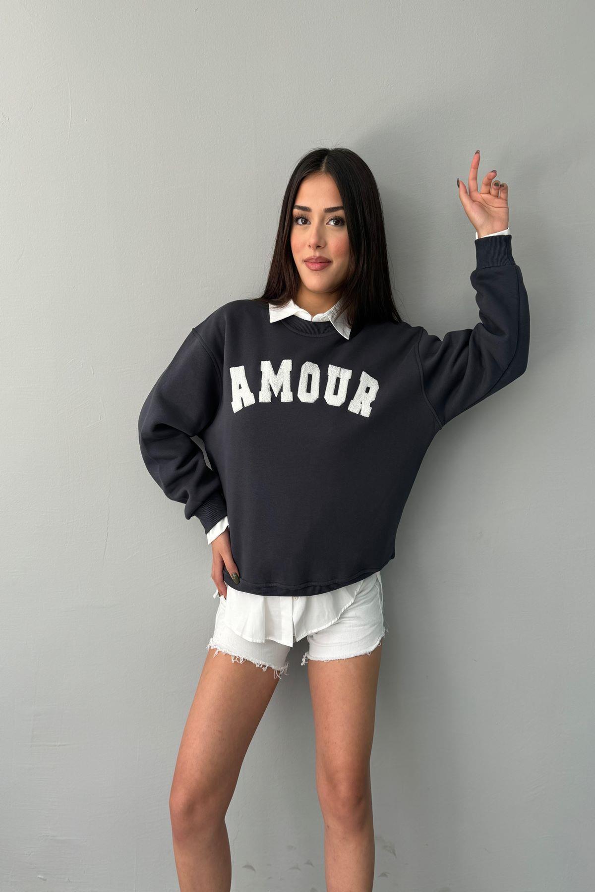 AMOUR NAKIŞ DETAY SWEAT