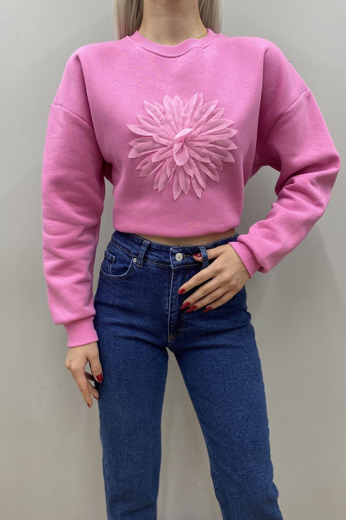 APLİKE DETAY SWEATSHIRT