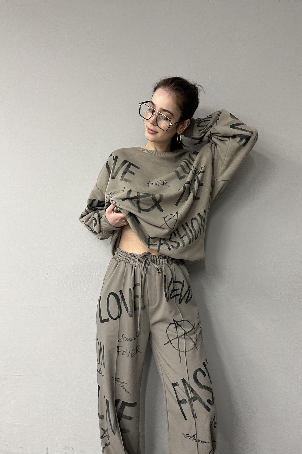 BASKI DETAYLI SWEATSHIRT