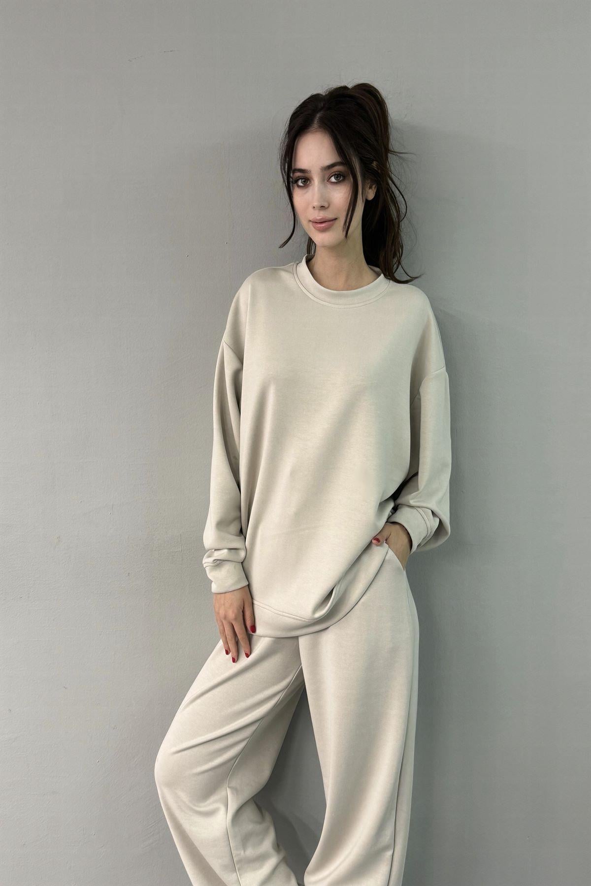 BİSİKLET YAKA MODAL SWEATSHIRT