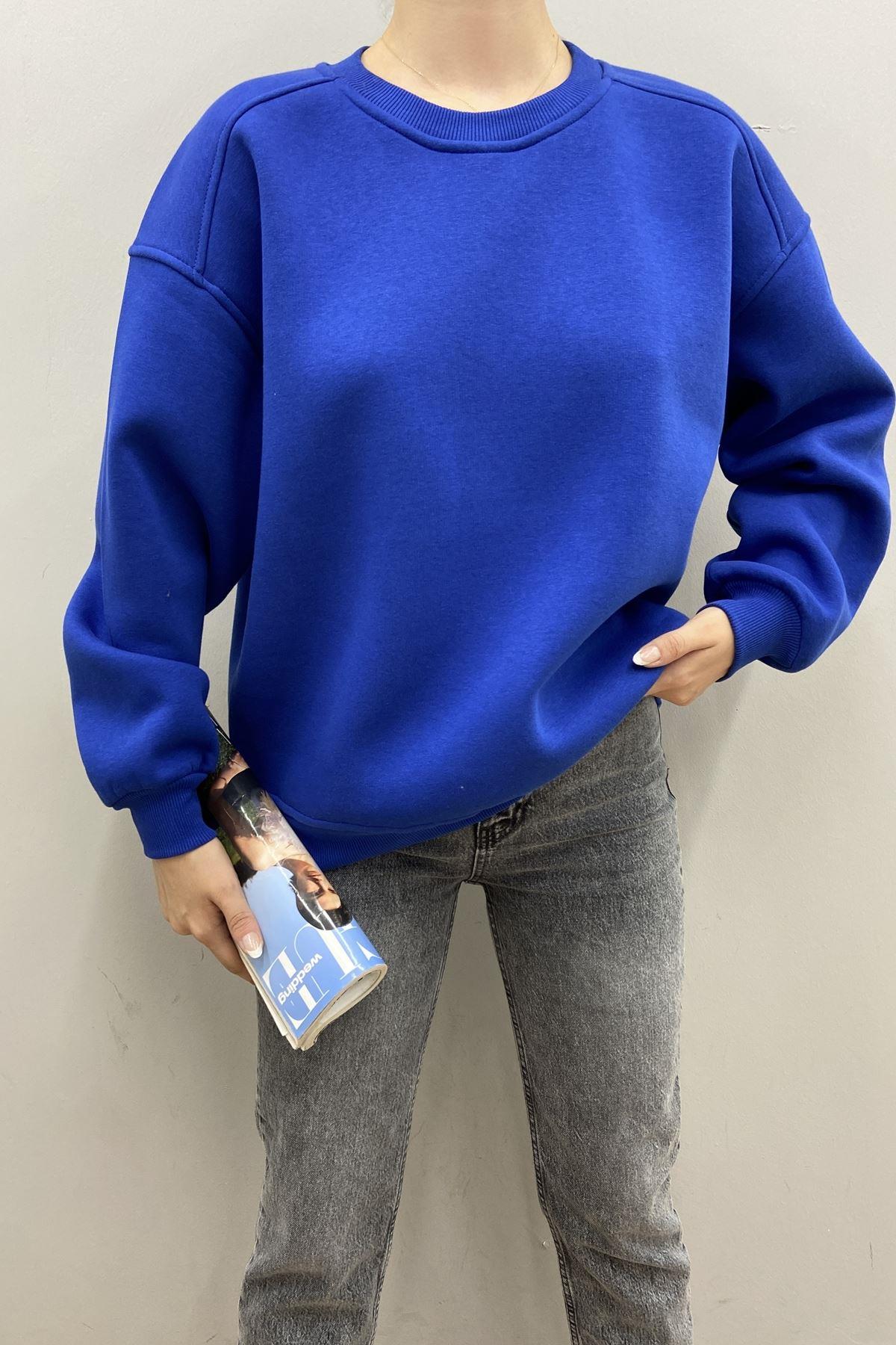 BİSİKLET YAKA OMUZ ROBALI SWEATSHIRT