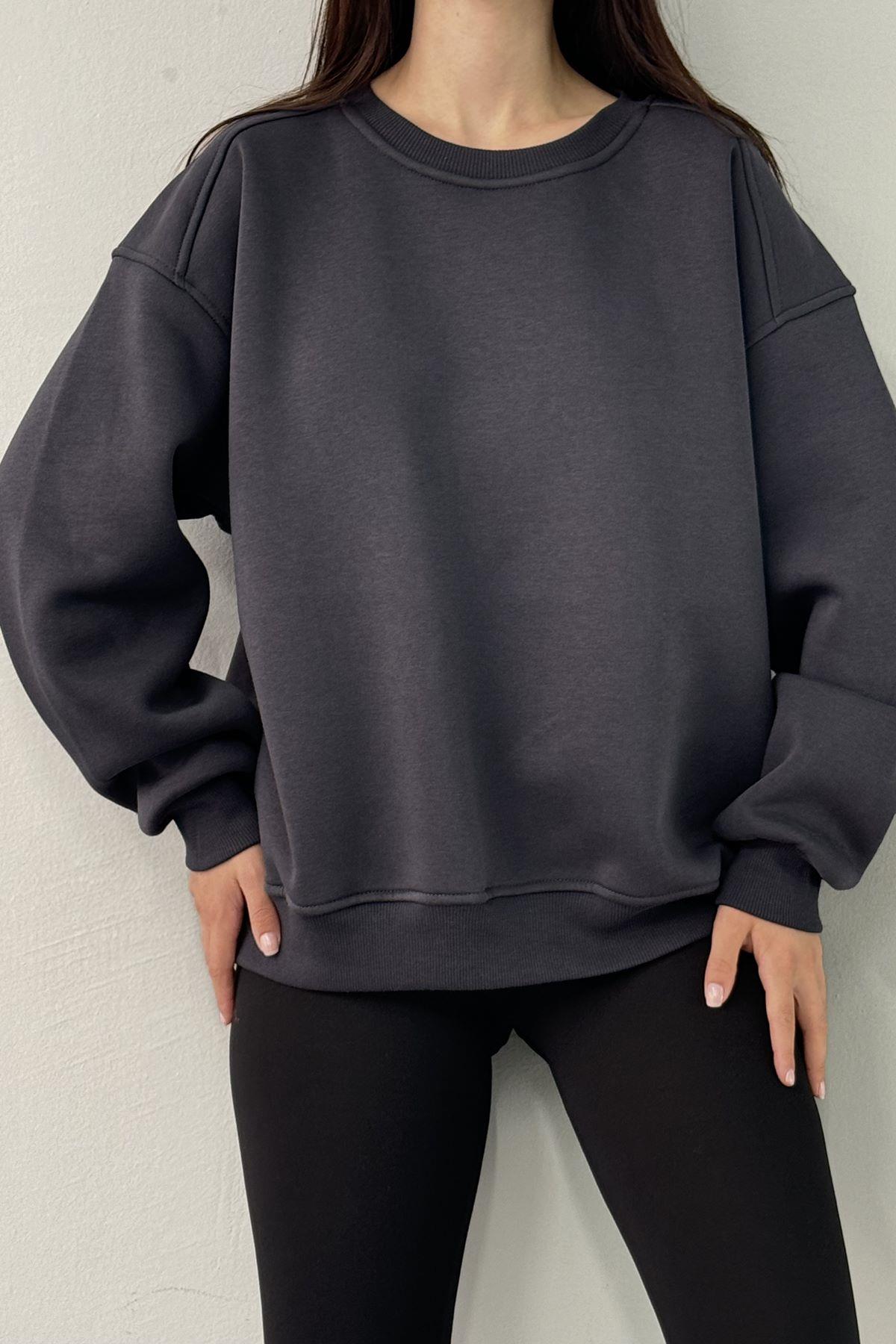 BİSİKLET YAKA OMUZ ROBALI SWEATSHIRT