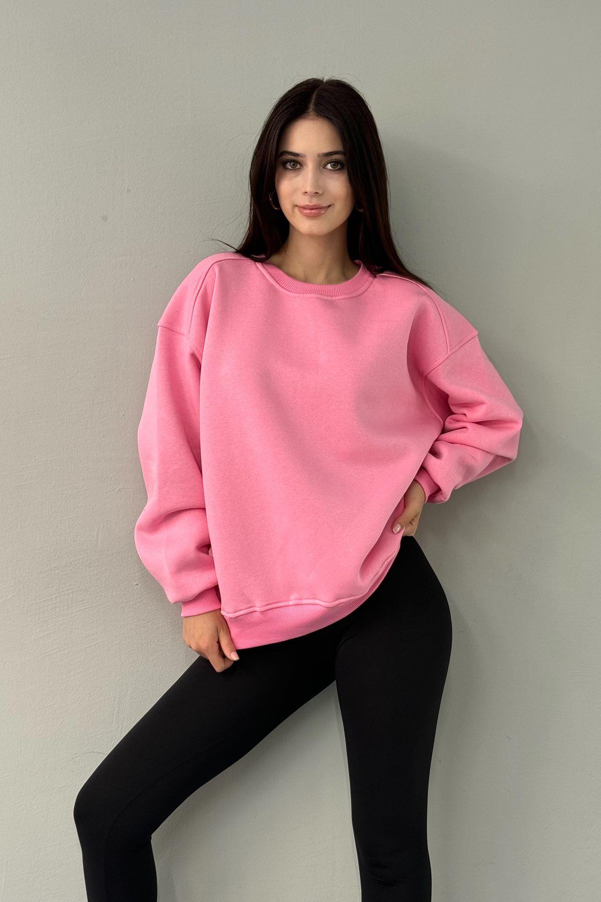BİSİKLET YAKA OMUZ ROBALI SWEATSHIRT