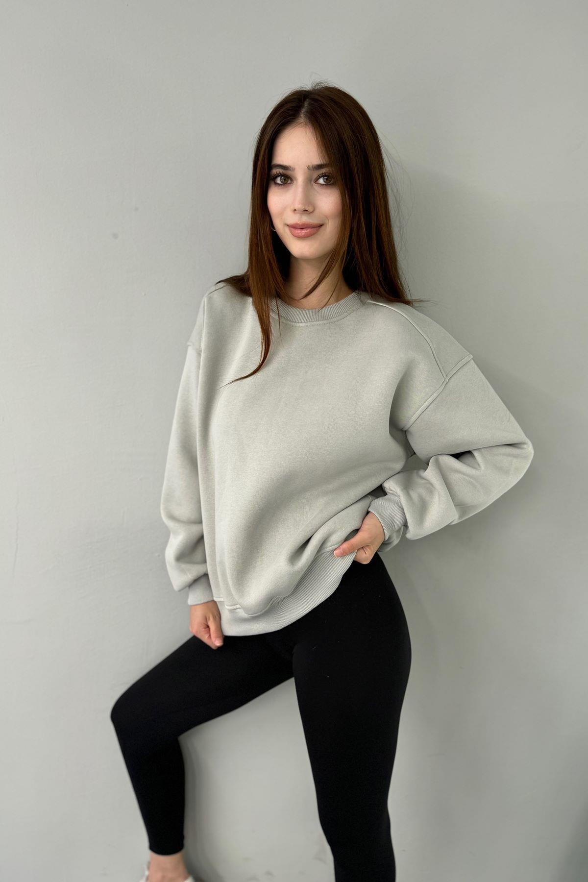 BİSİKLET YAKA OMUZ ROBALI SWEATSHIRT