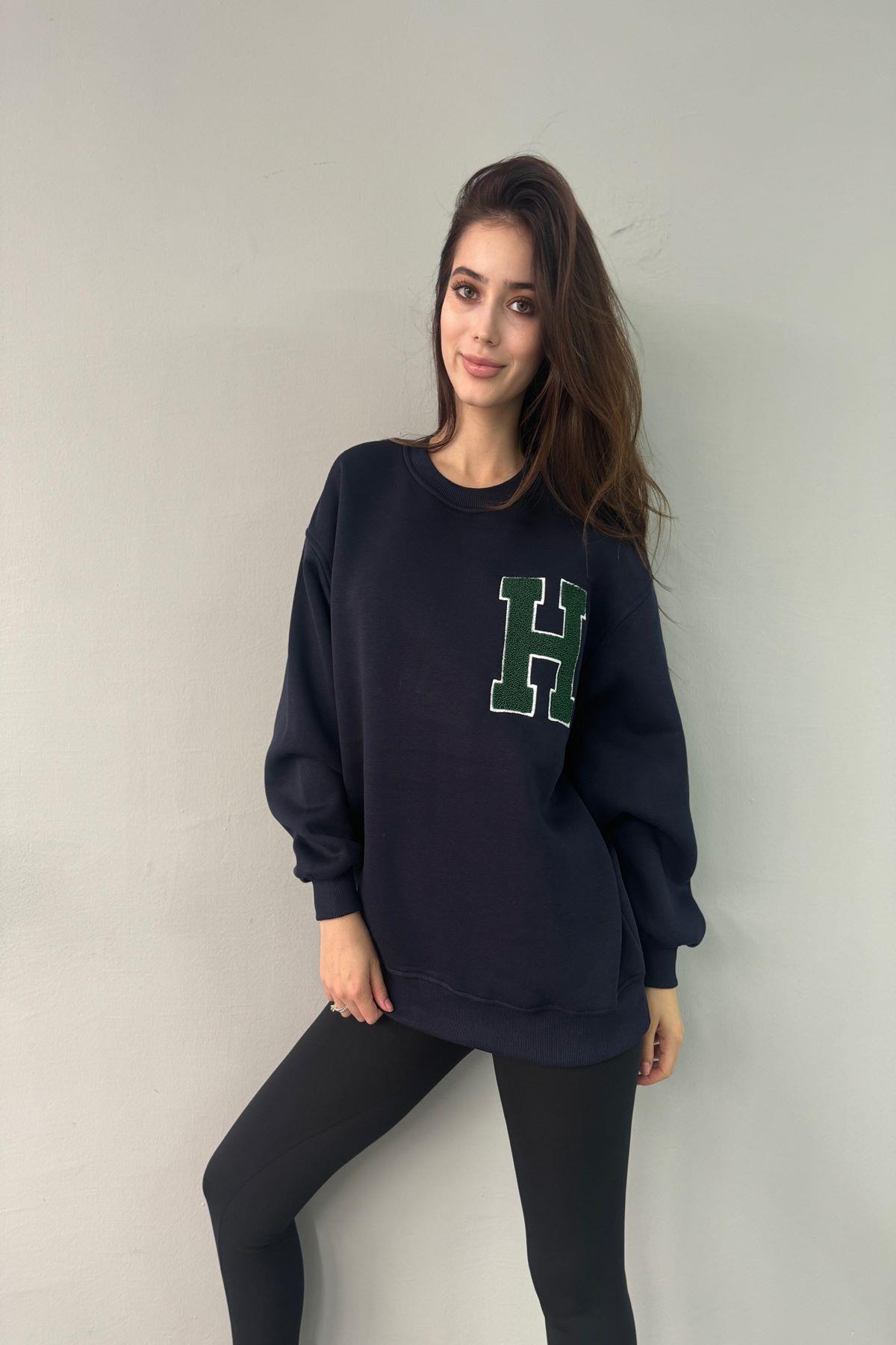 H SUZENE NAKIŞ ETAYLI SWEATSHIRT
