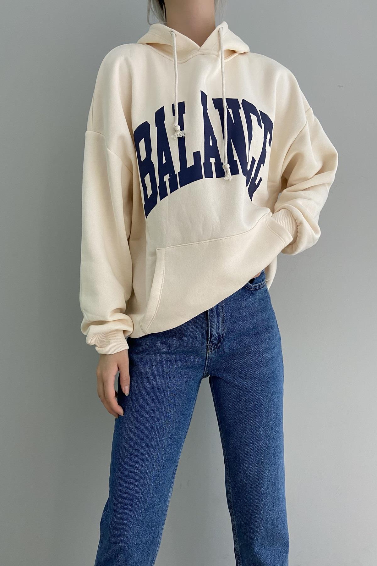 KAPŞONLU BASKILI SWEAT