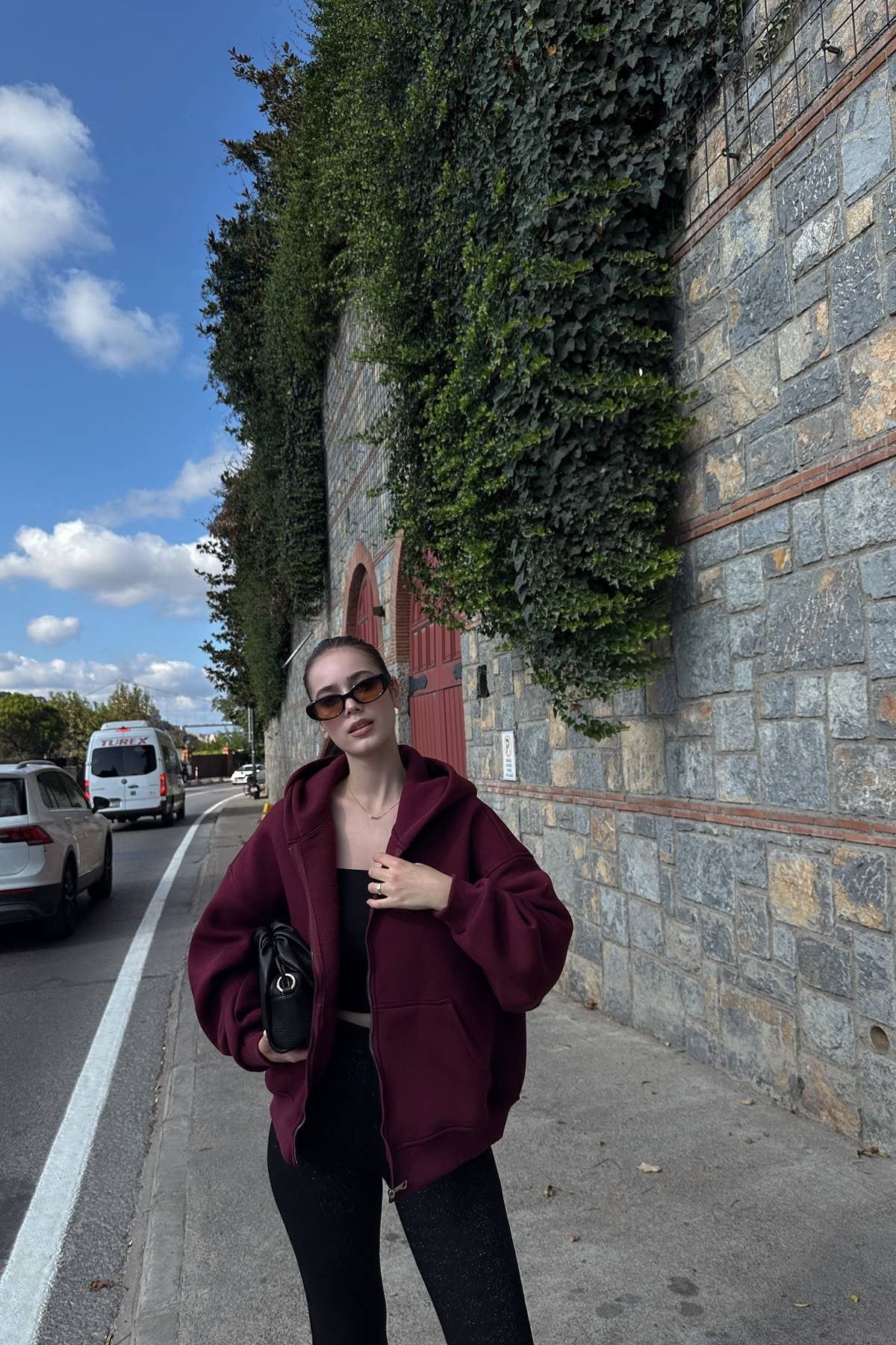 KAPŞONLU FERMUAR DETAY SWEATSHIRT