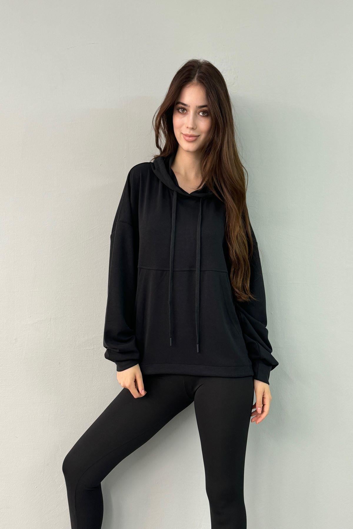 KAPŞONLU MODAL SWEATSHIRT