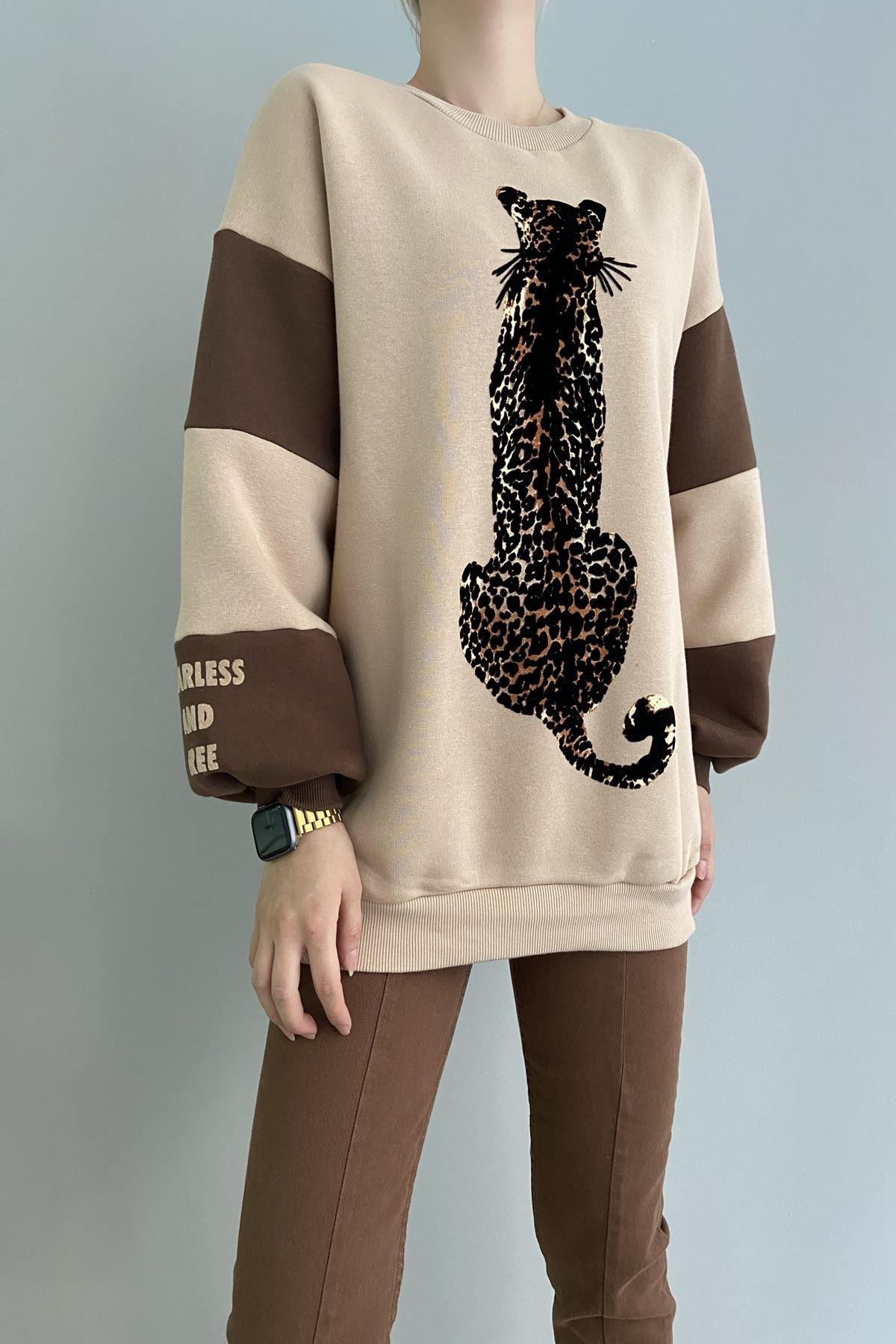 LEOPAR BASKILI SWEAT
