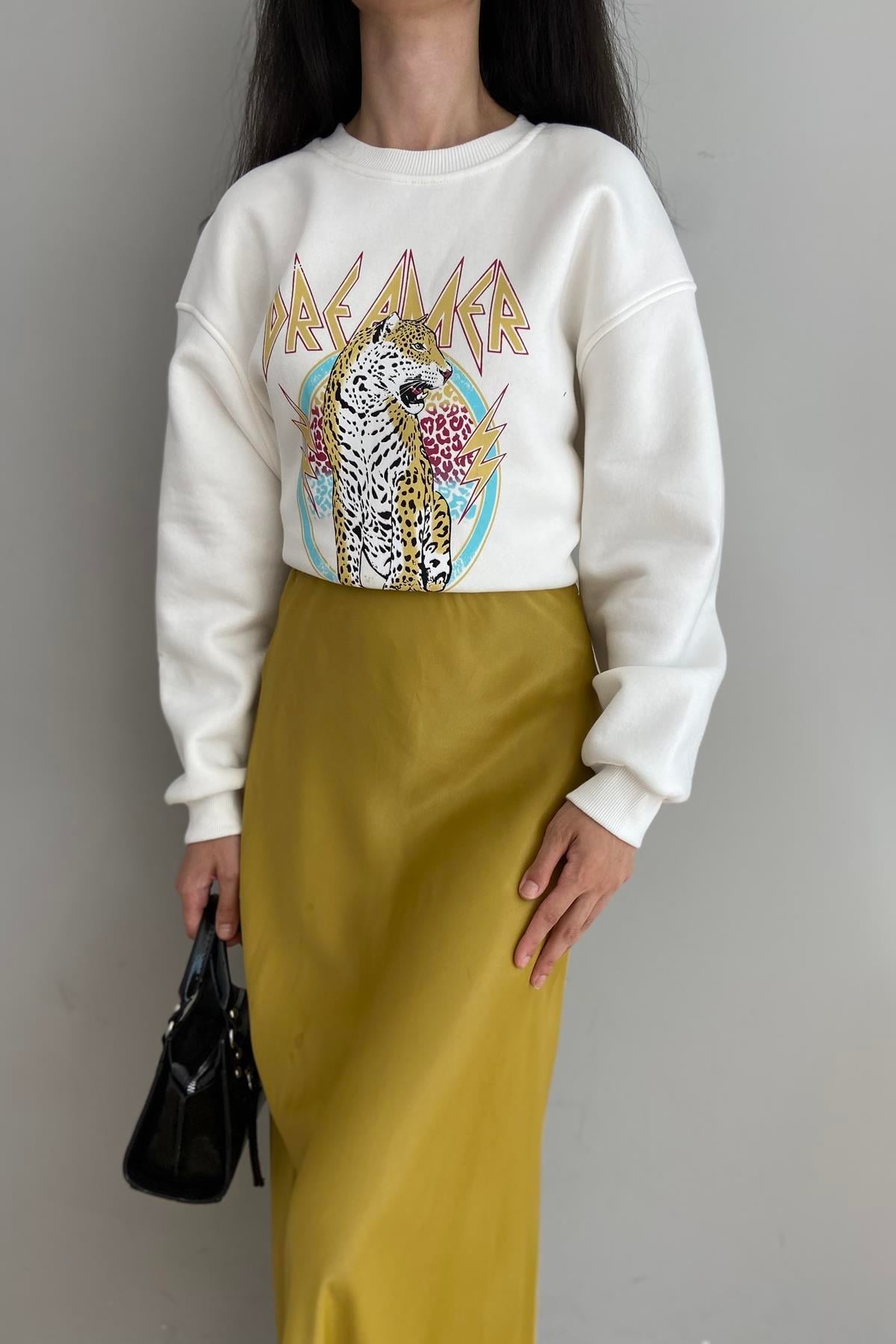 LEOPAR BASKILI SWEATSHIRT