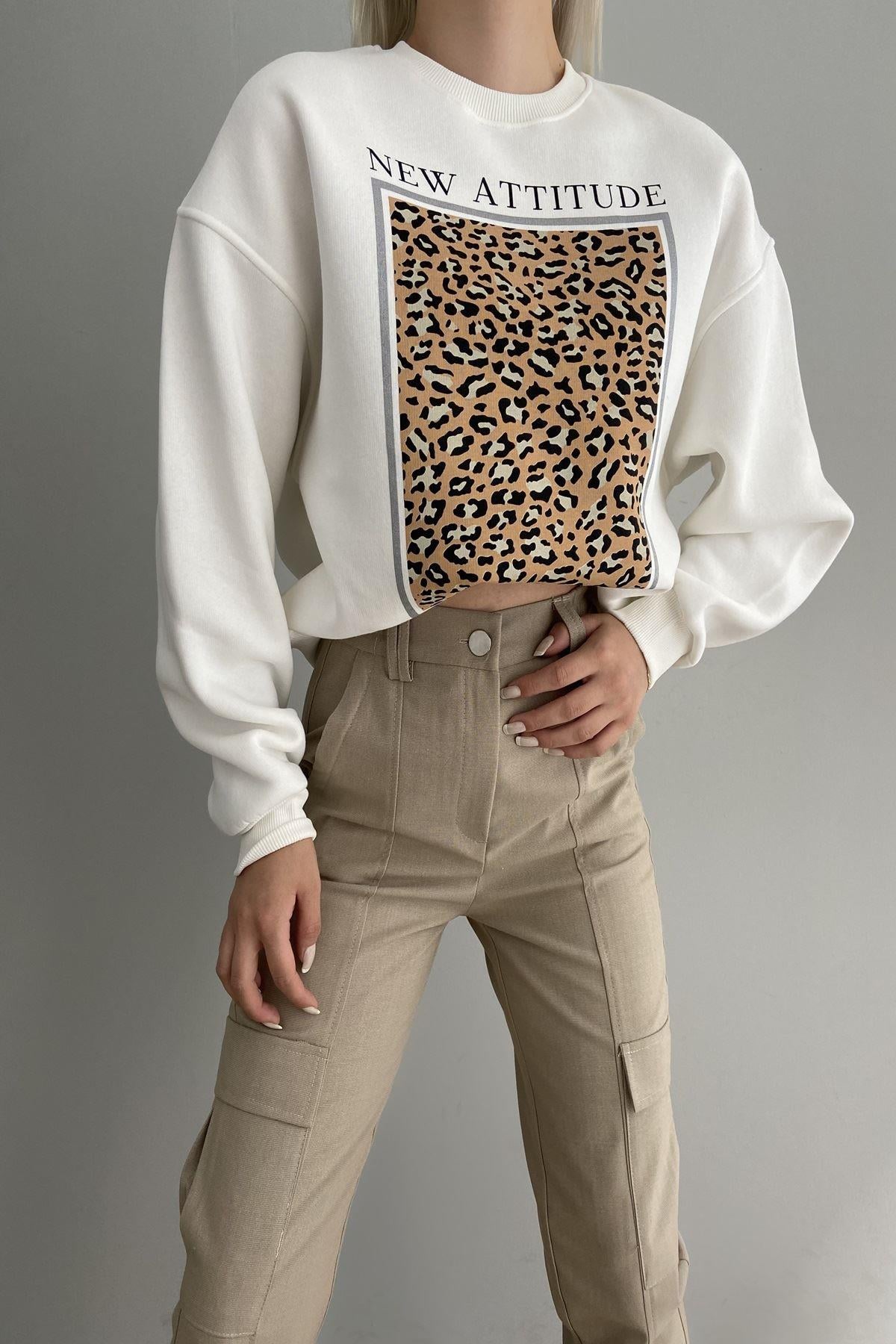 LEOPAR DESEN BASKILI SWEAT