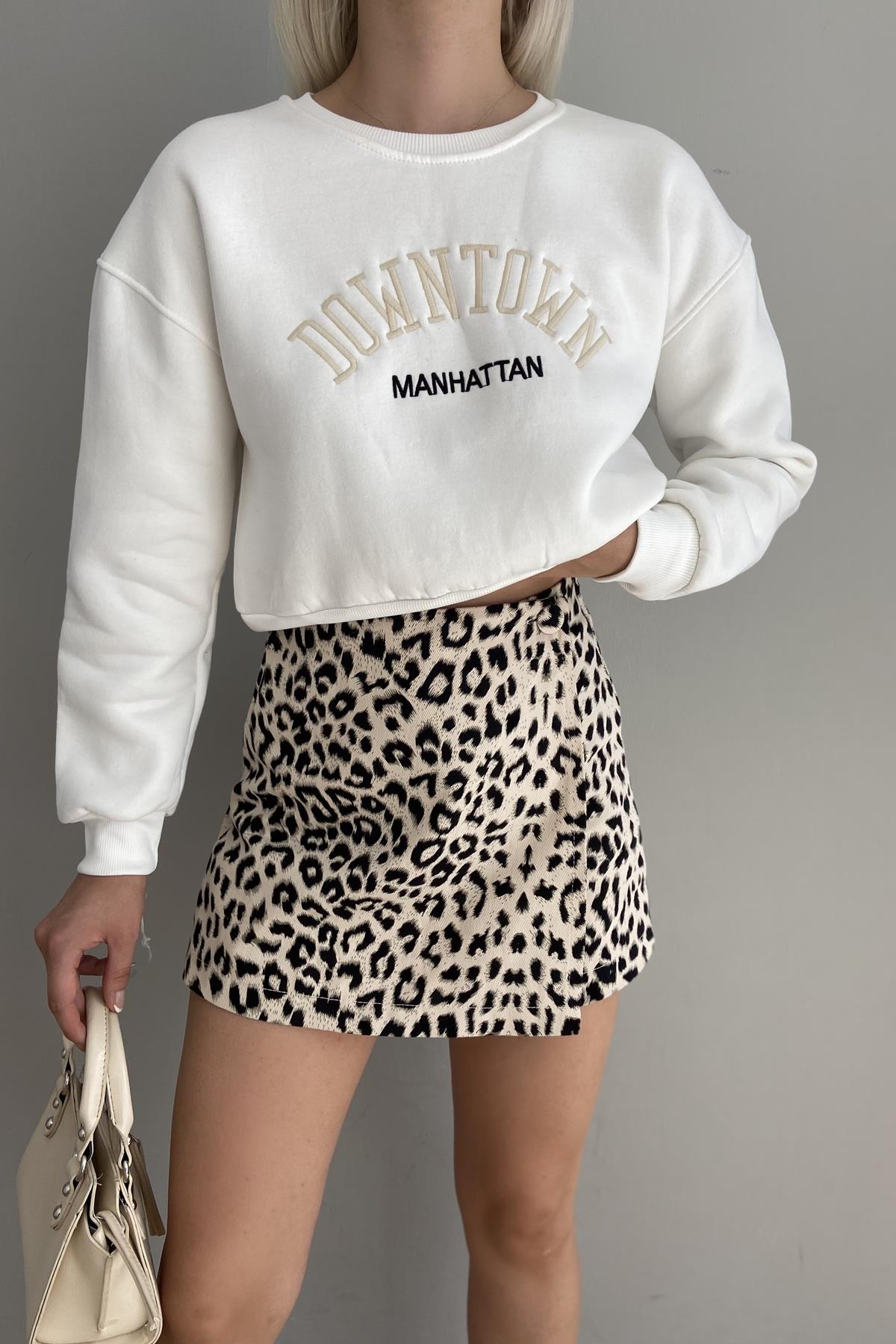 NAKIŞ DETAYLI CROP SWEAT