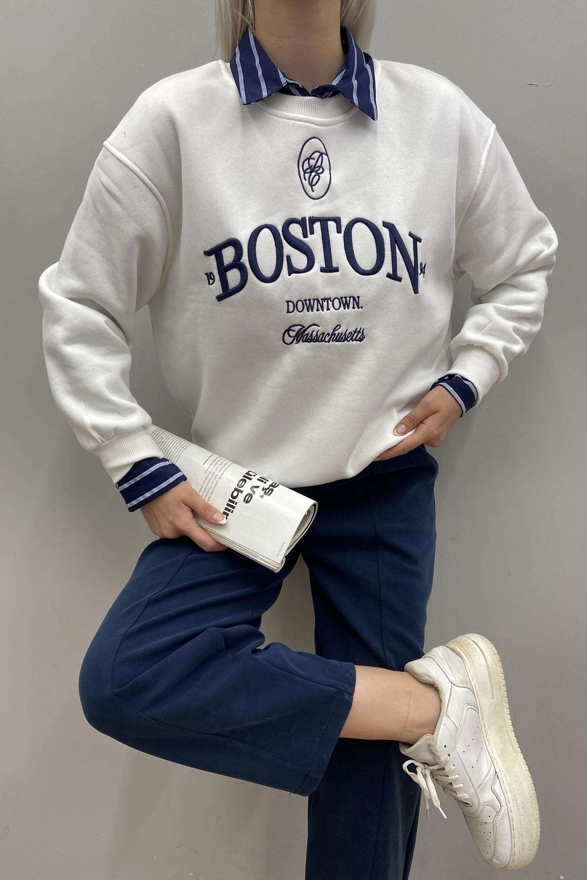 NAKIŞ DETAYLI SWEATSHIRT