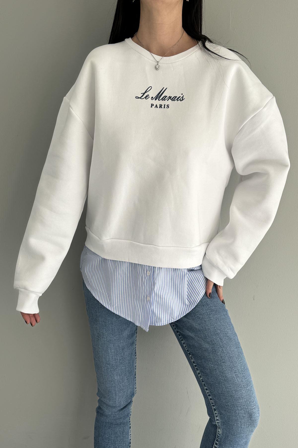 NAKIŞ VE GÖMLEK GARNİLİ SWEATSHIRT