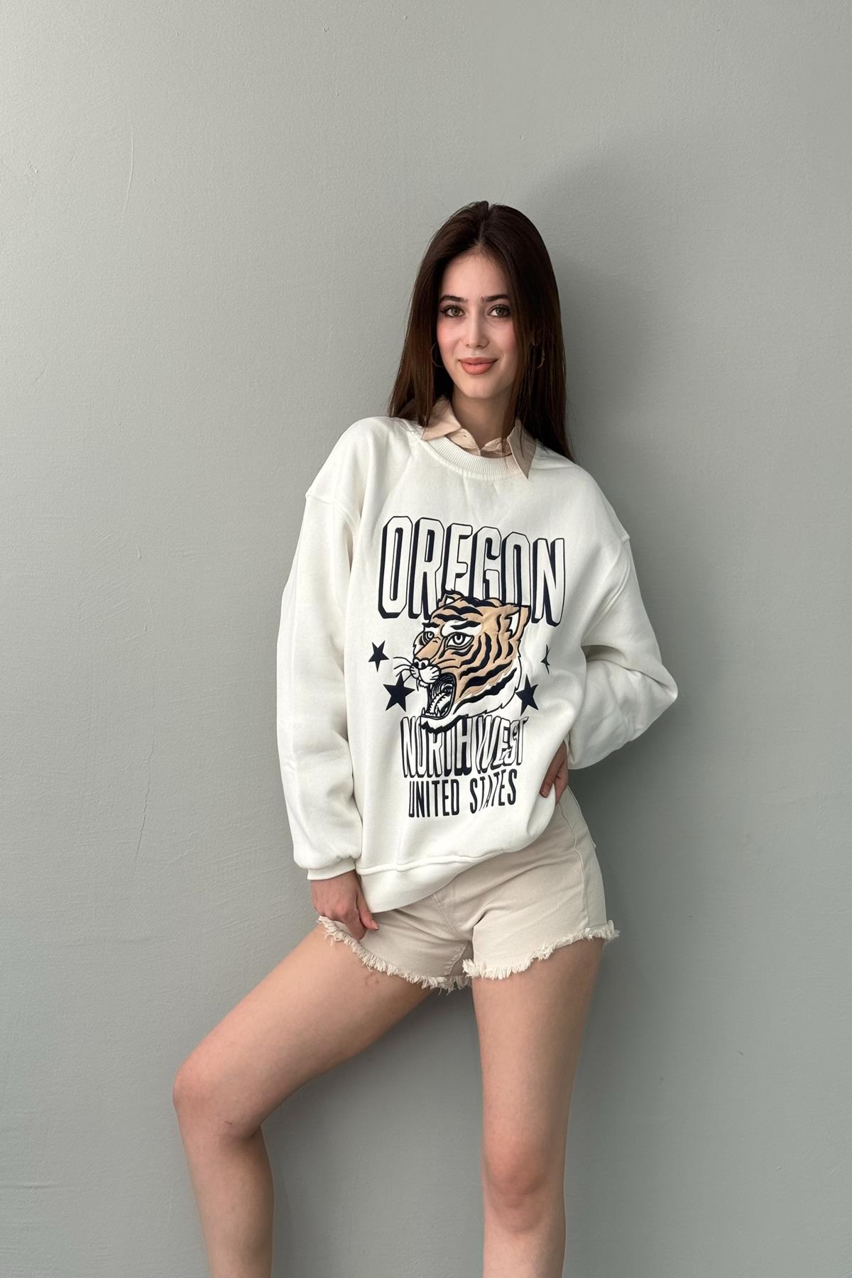 OREGON BASKI DETAY SWEAT