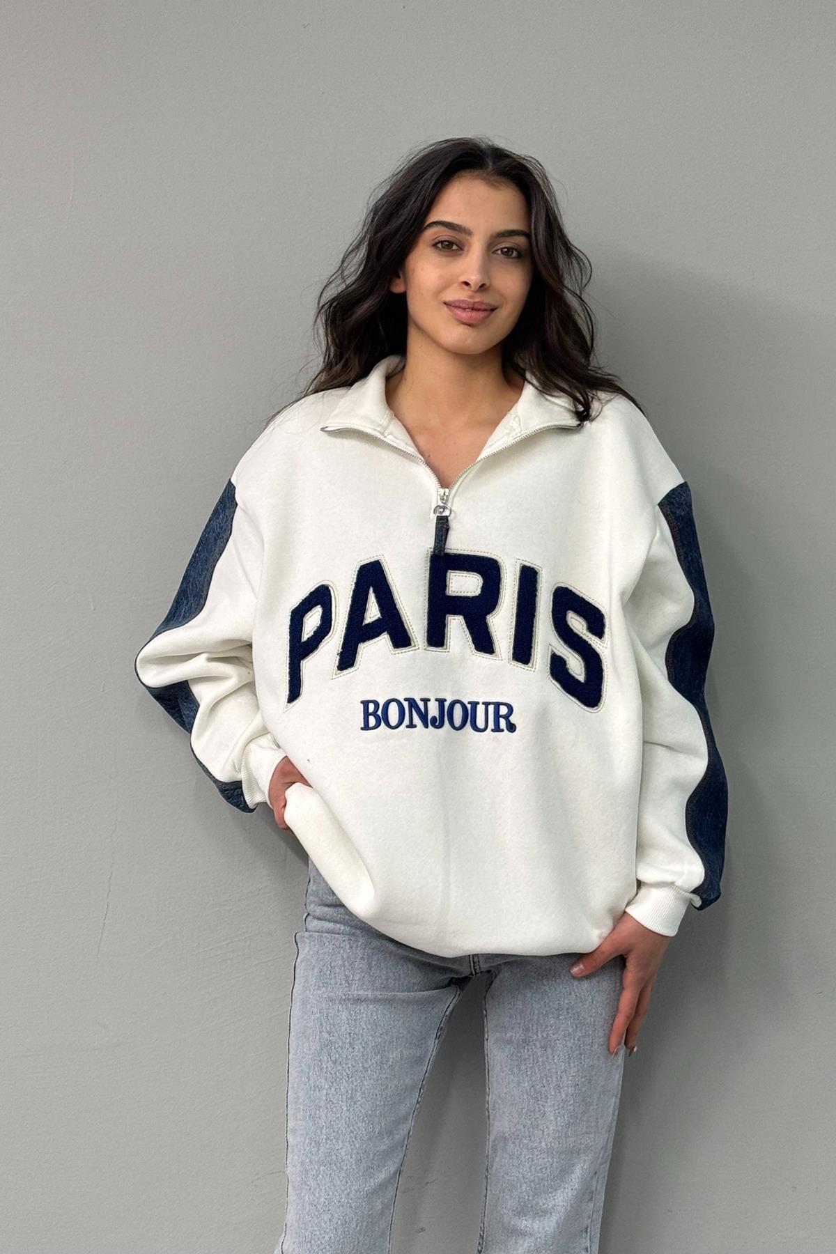 PARİS NAKIŞ DETAYLI SWEATSHIRT