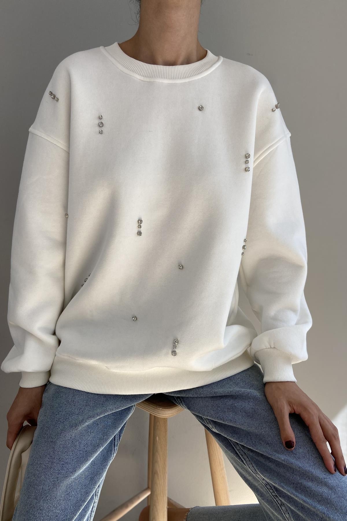 TAŞ DETAY SWEATSHIRT