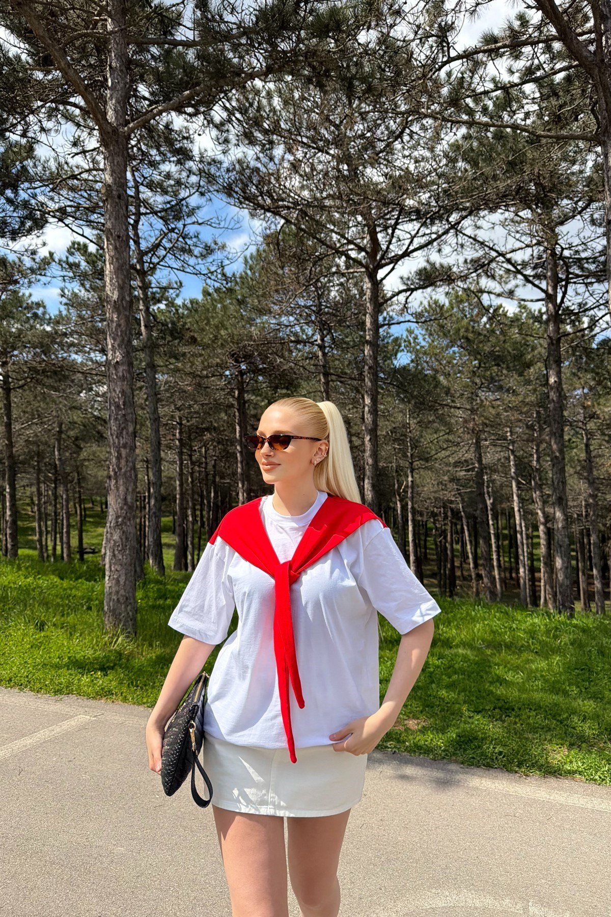ATKI DETAY TSHIRT