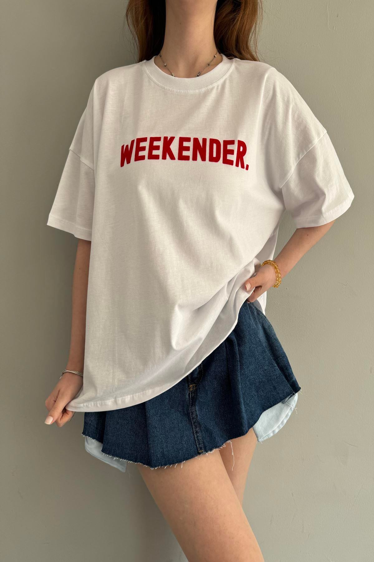 BASKI DETAY OVERSİZE TSHIRT